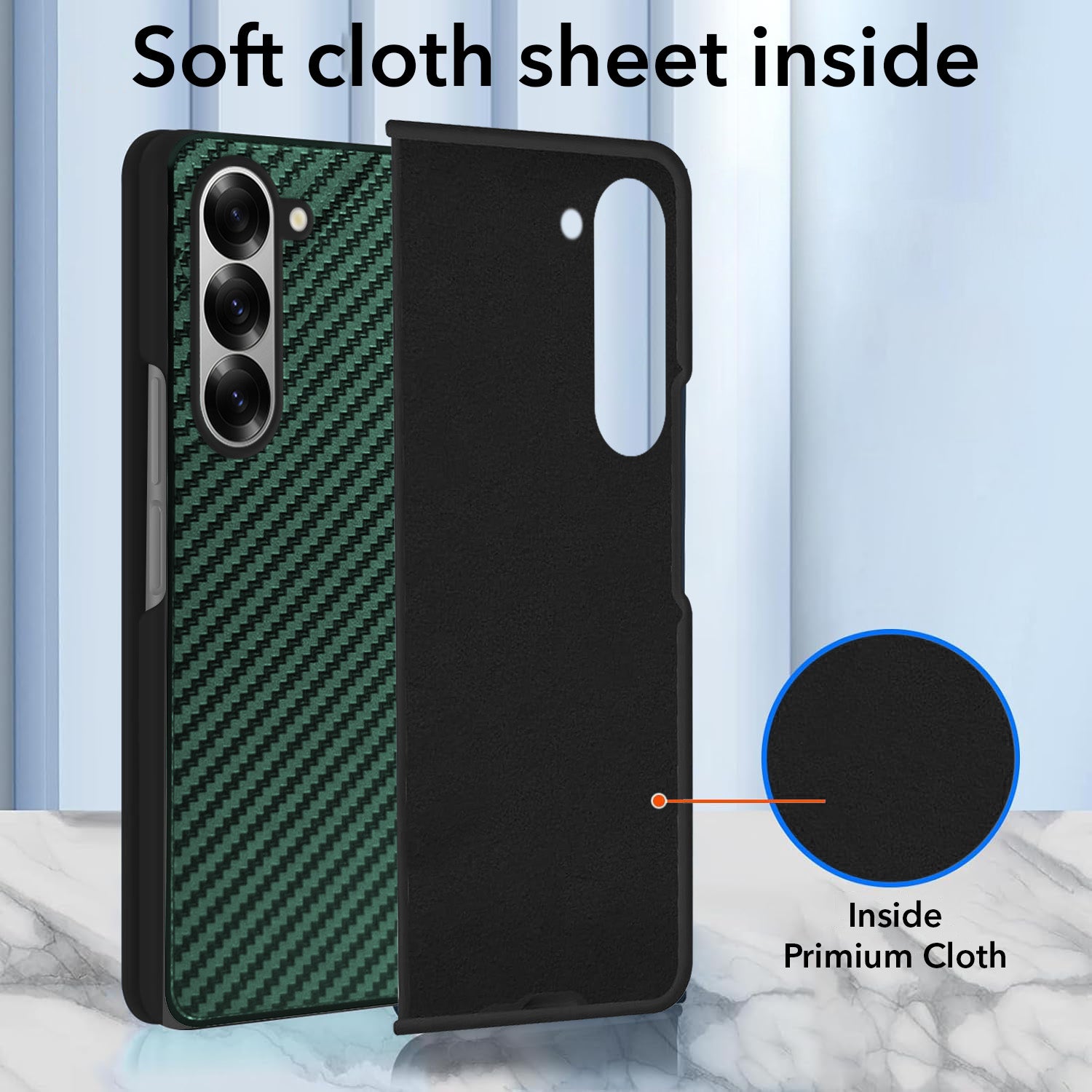 For Samsung Galaxy Z Fold 6 5G Back Flip Case Cover (Craft Printed Design | Hybrid Texture | Inside Microfiber Cloth)