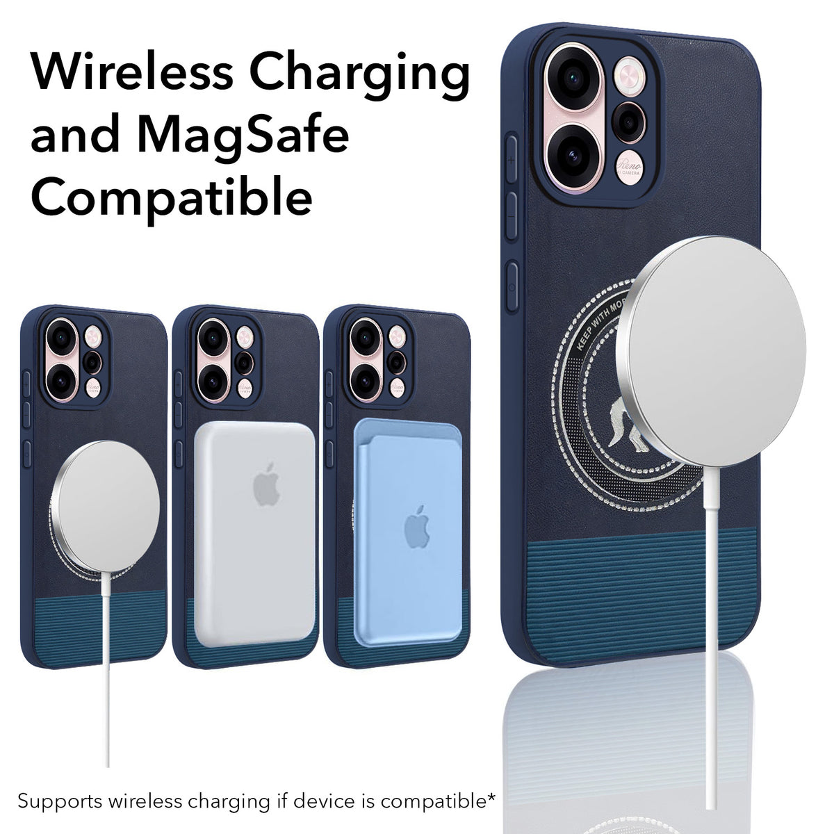 For Oppo Reno 15c Back Cover Case PU Leather Finish (Professional Minimalist Texture | MagSafe Compatile | Camera Protection | Sleek Sober Formal)
