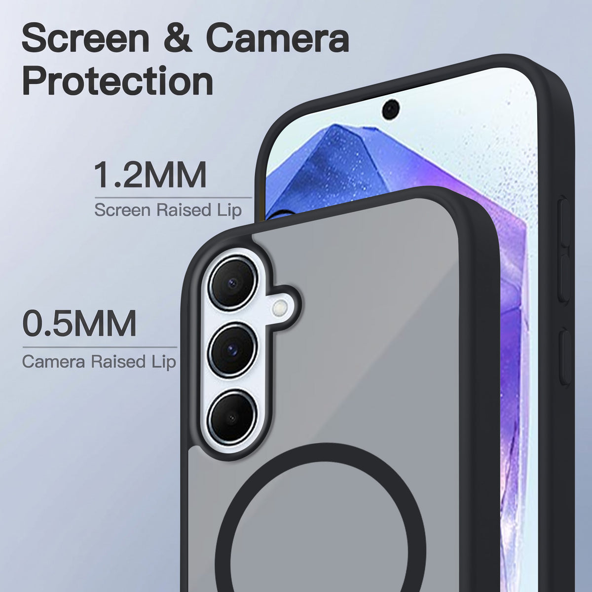 For Samsung Galaxy A55 5G Matte Finish Back Case Cover (MagSafe Compatible | Translucent Soft Touch | Slim and Unbreakable)