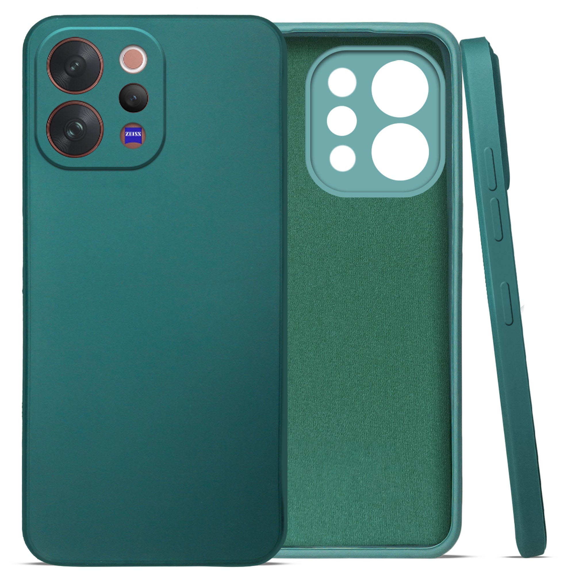 For Vivo V70 | Vivo V70 Elite 5G Back Cover Case (Matte Finish Silicone with Inside Fiber cloth)