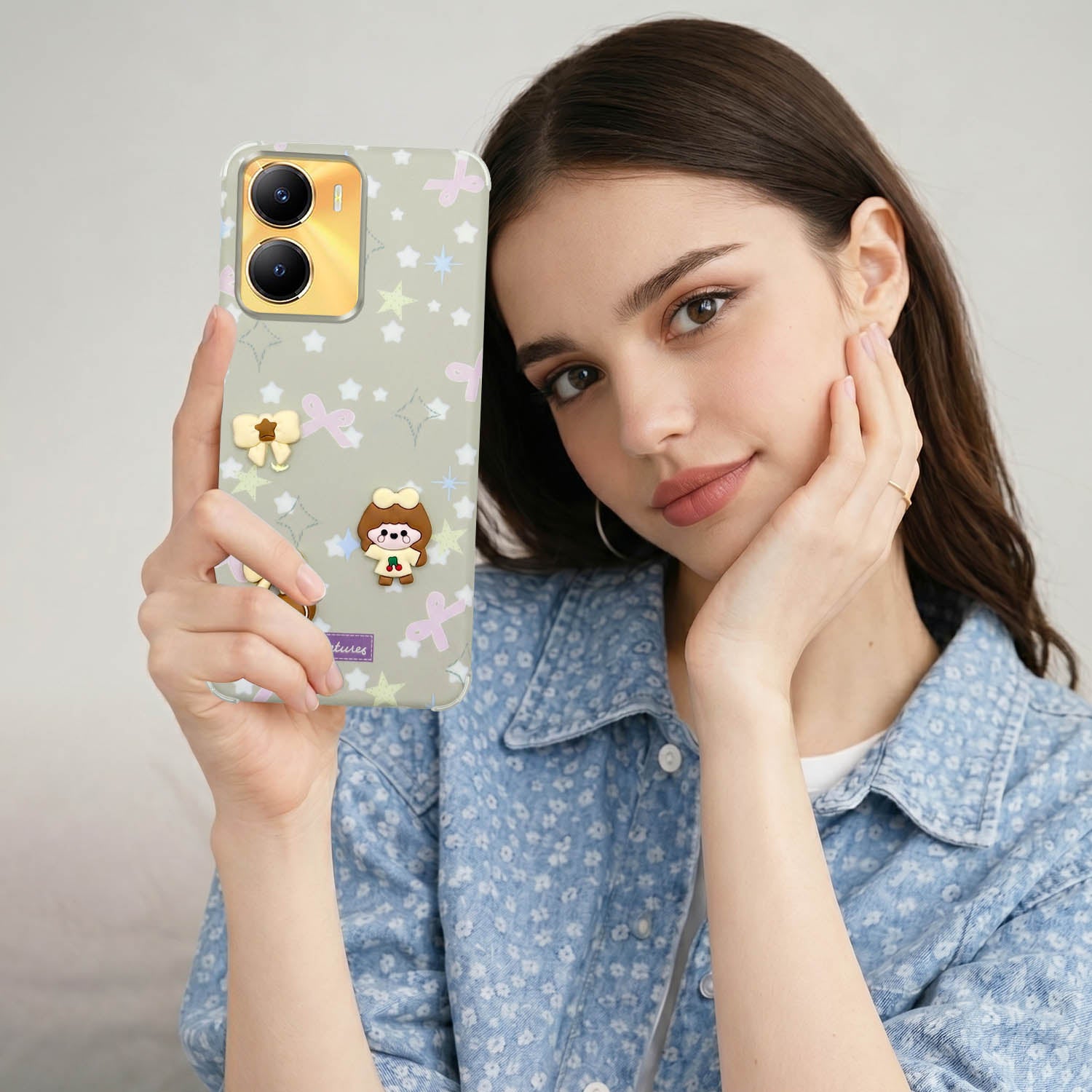 For Vivo Y56 5G Back Cover Case (3D Cute Cartoons | Hard Back Side Soft | Matte Premium Finish | HD Printing)