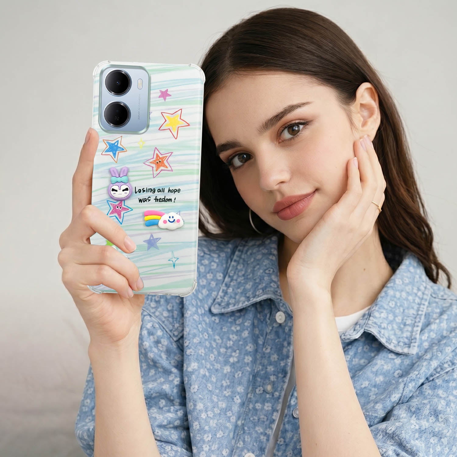 For Redmi 15A 5G Back Cover Case (3D Cute Cartoons | Hard Back Side Soft | Matte Premium Finish | HD Printing)