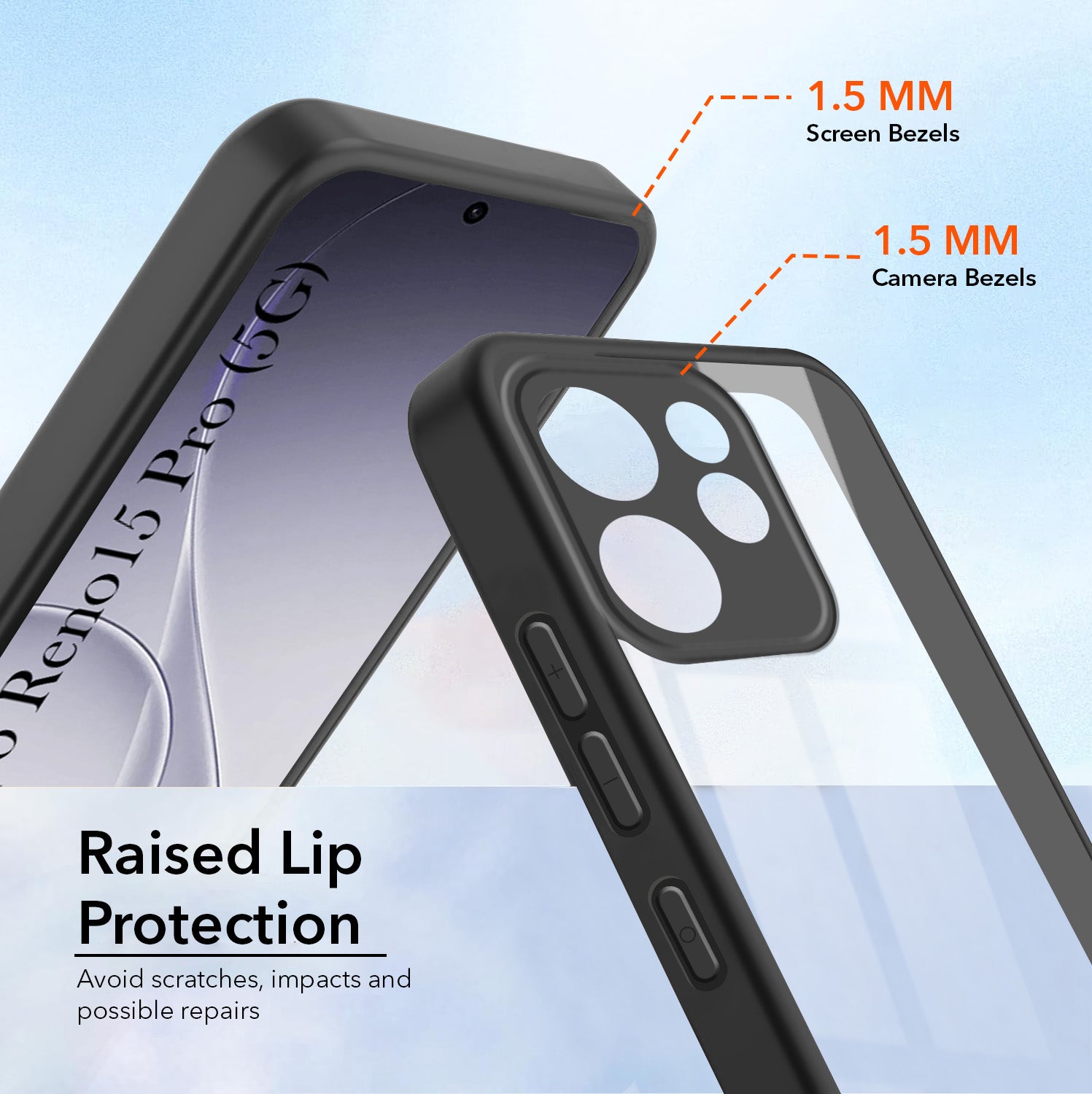 For Oppo Reno15 Pro 5G | Oppo Reno 15 Pro 5G Back Cover Case Ultra-Hybrid (Lifetime Anti Yellow | Anti Scratch | Crystal Clear Shockproof)
