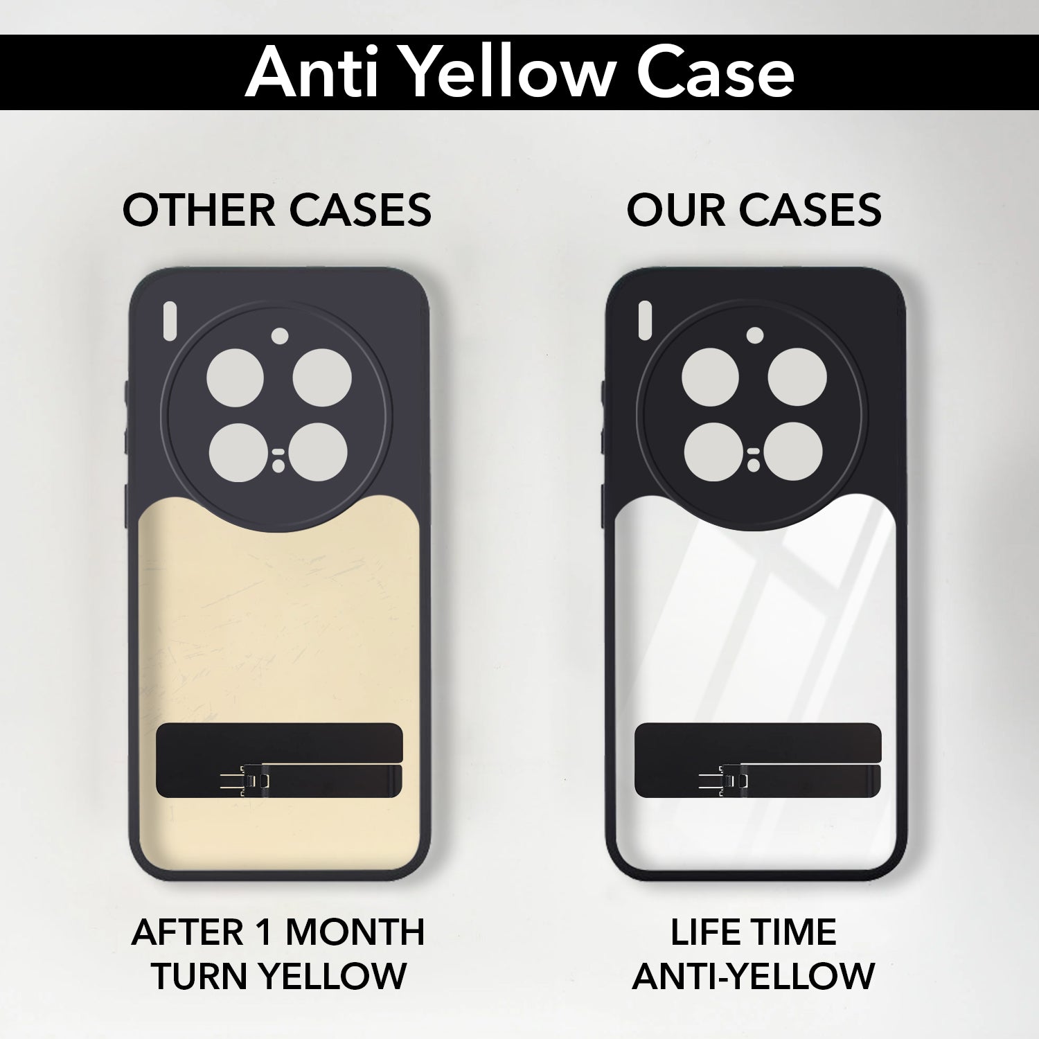 For Vivo X300 Pro Back Cover Case (Built-in Stand | Lifetime Anti Yellow | Kickstand Shockproof | Camera Protection | MagSafe Compatible)