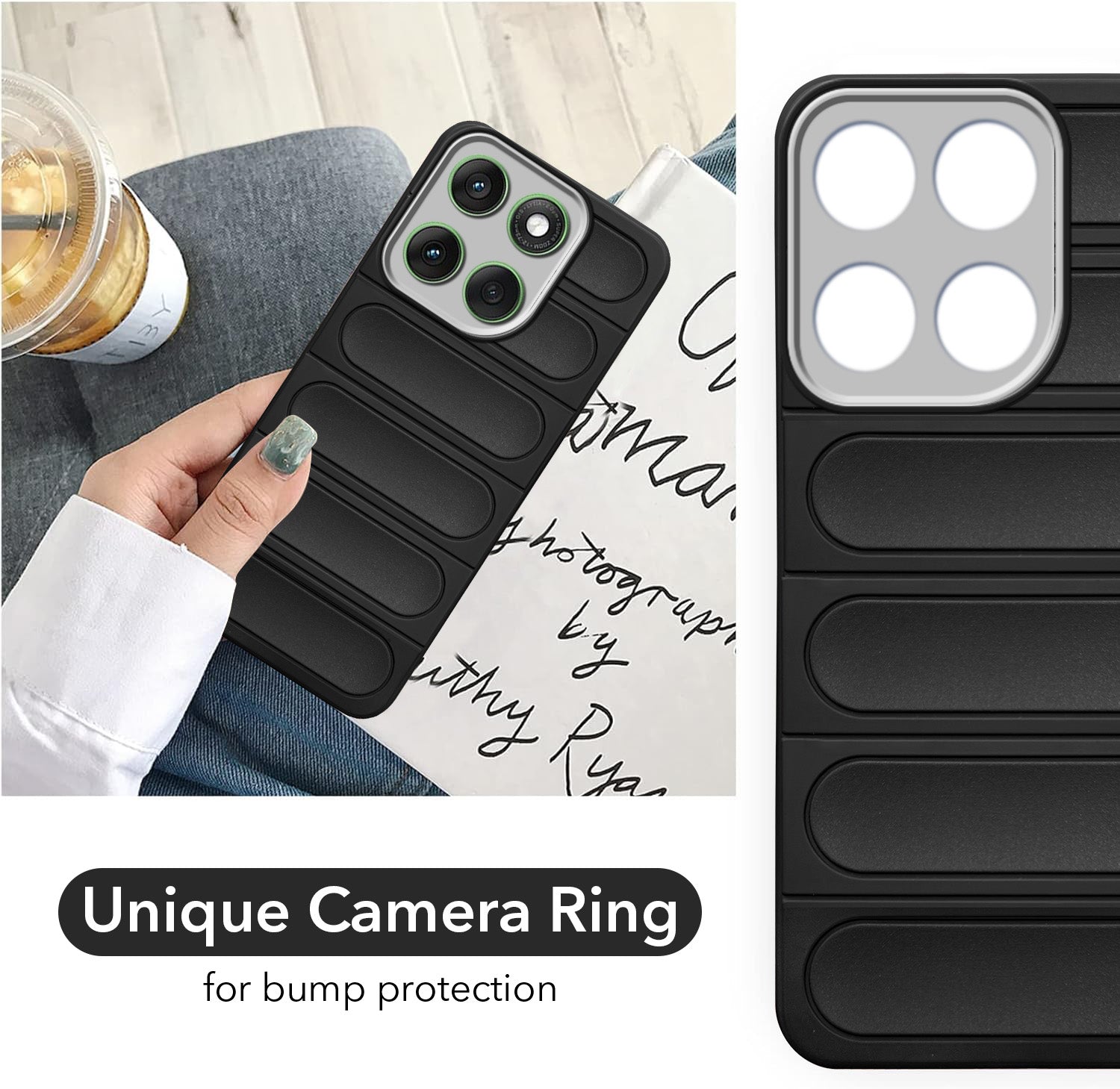 For Motorola Moto Edge 60 Back Case Cover (Matte Liquid Silicone| Professional Wave Design | Camera Protection Ring | Shockproof Anti Slip Grip)