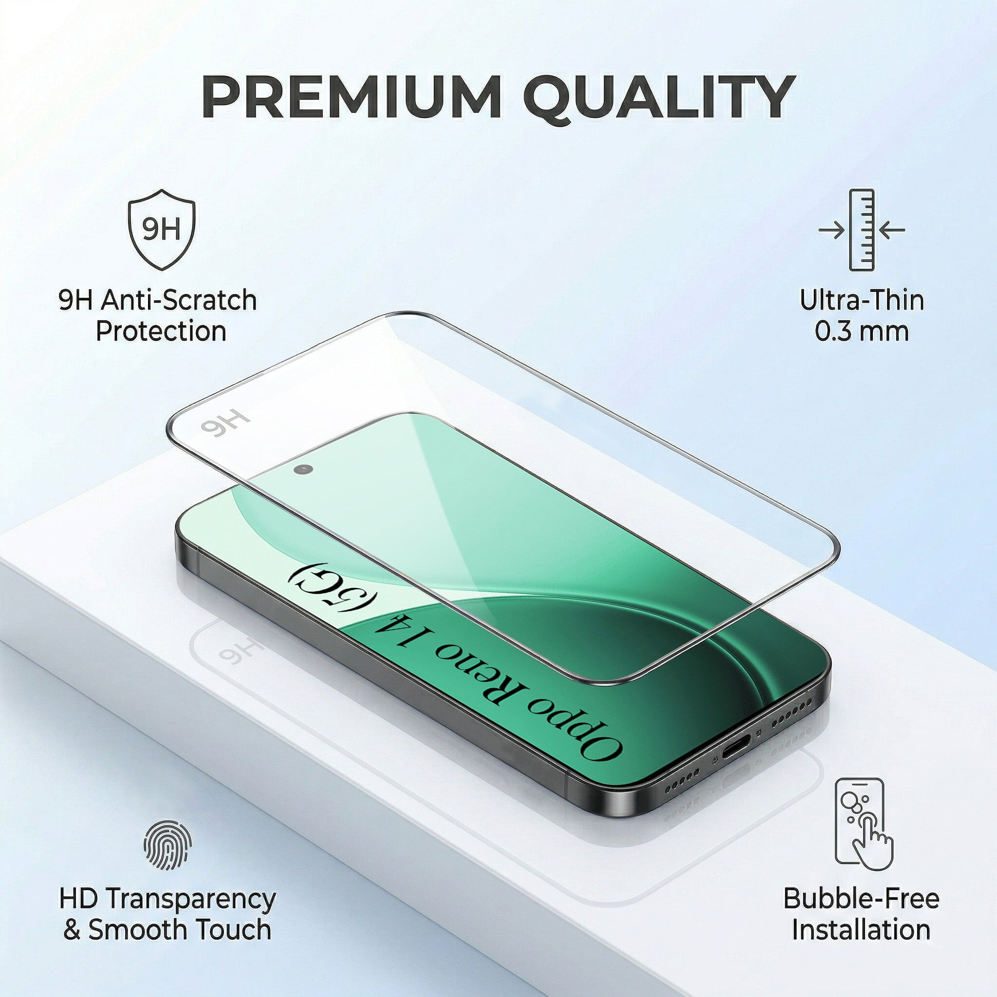 For Oppo Reno14 5G | Oppo Reno 14 5G Combo (Textured Grip Design | Micro-Fiber Cloth Inside | Oleophobic Coating Screen Glass)
