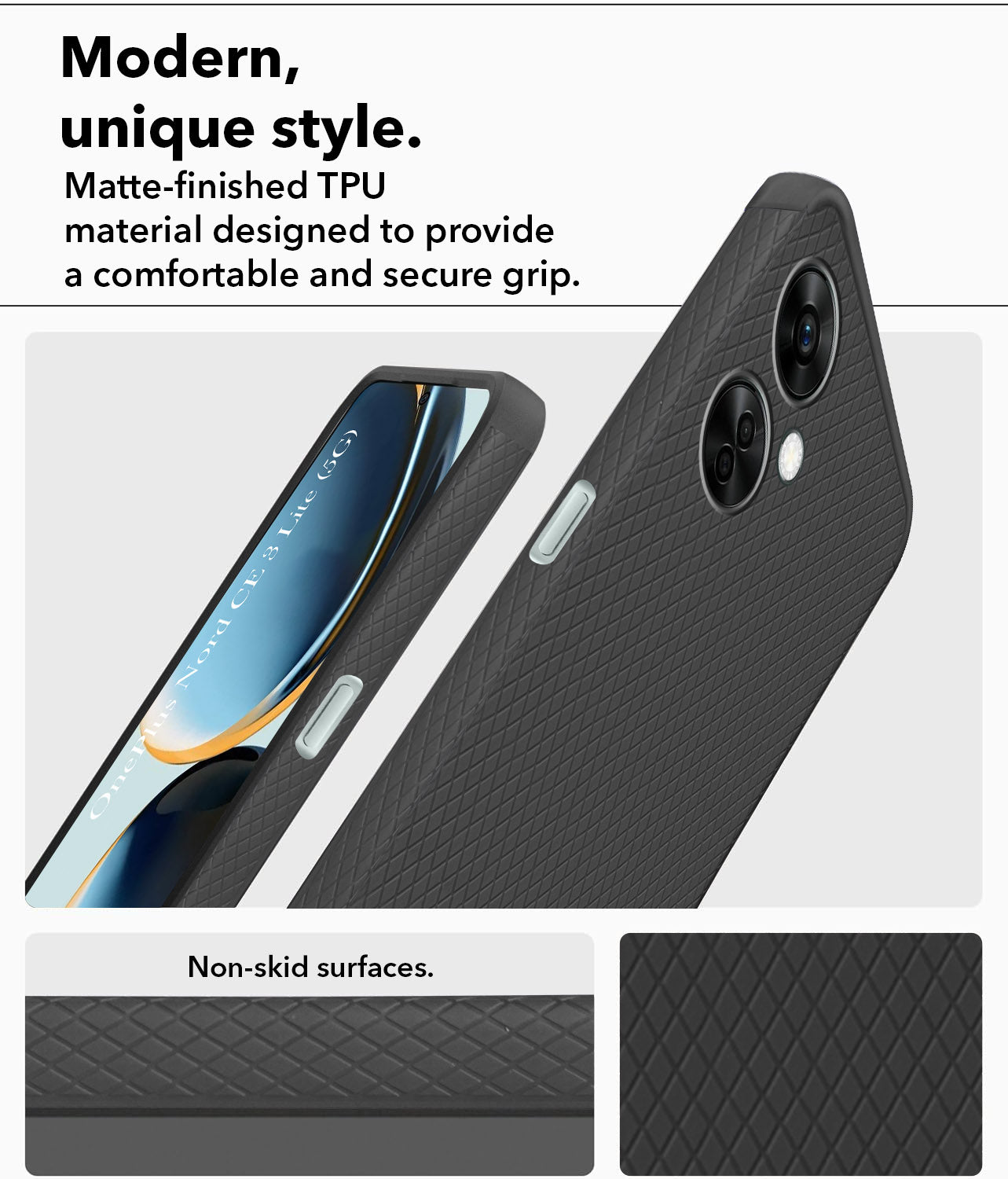 For OnePlus Nord CE 3 Lite Back Cover Case (Liquid Silicone | Side Grip | Camera Protection)