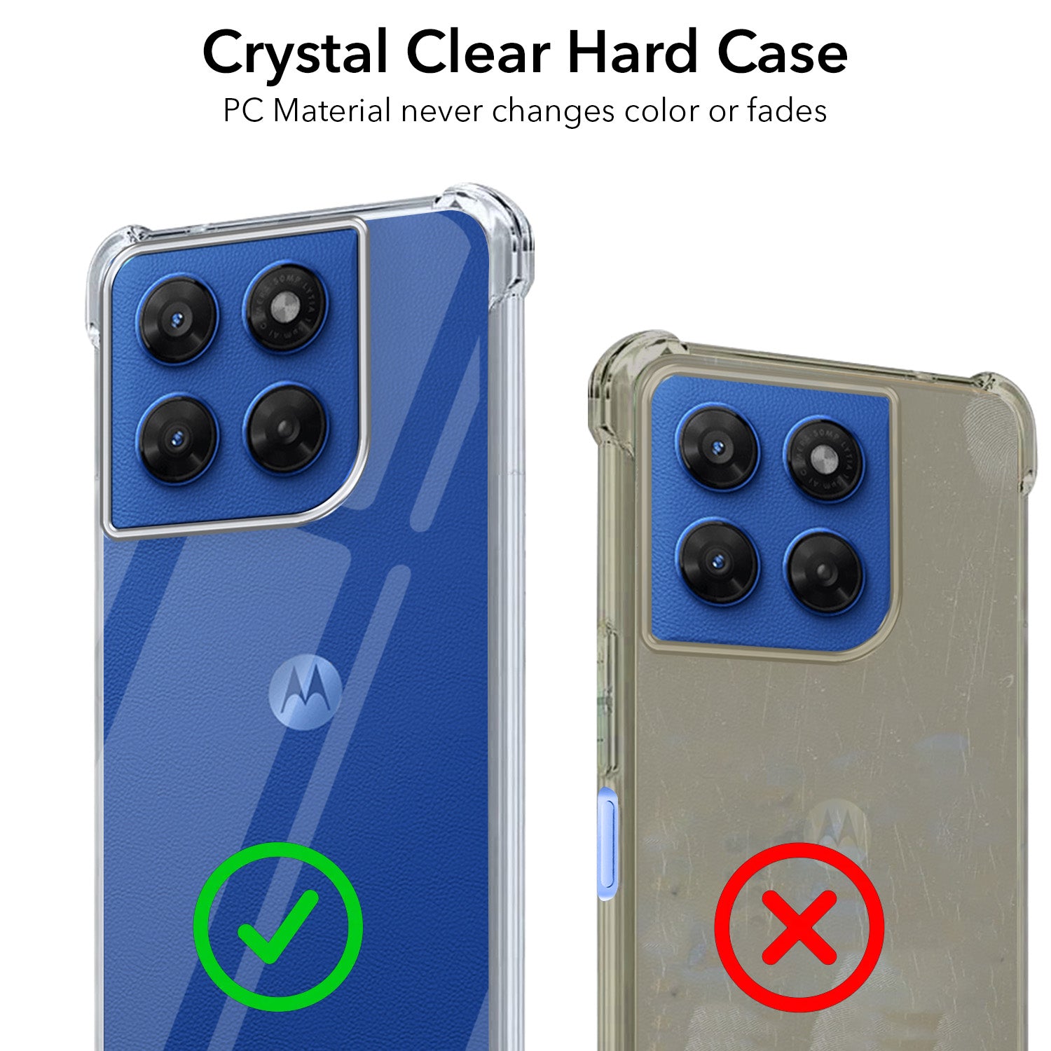 For Motorola Moto G37 Power Back Cover Shockproof Crystal-Clear (Drop & Camera Protection | Hard Polycarbonate)