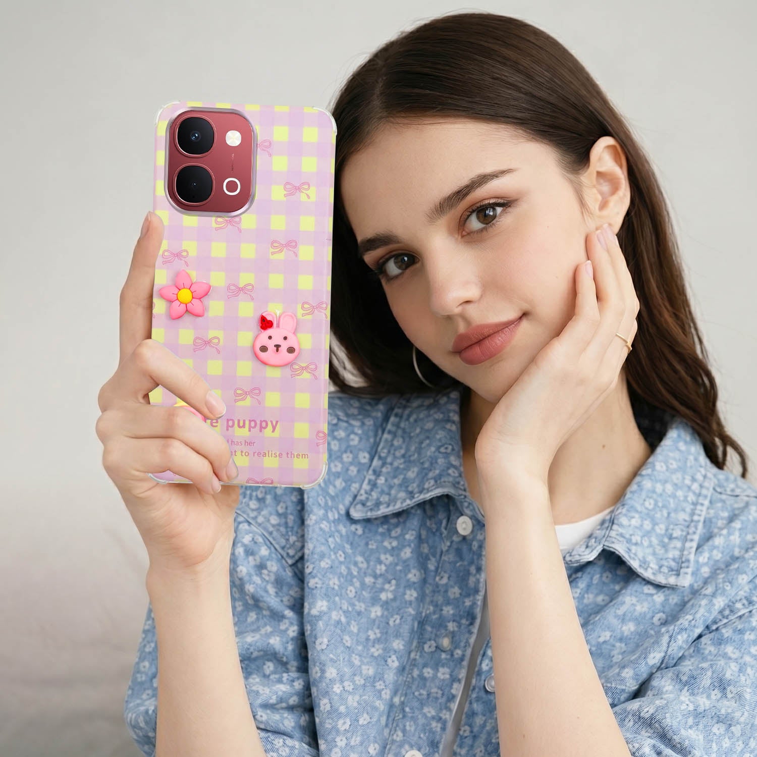 For Vivo Y31T 5G Back Cover Case (3D Cute Cartoons | Hard Back Side Soft | Matte Premium Finish | HD Printing)