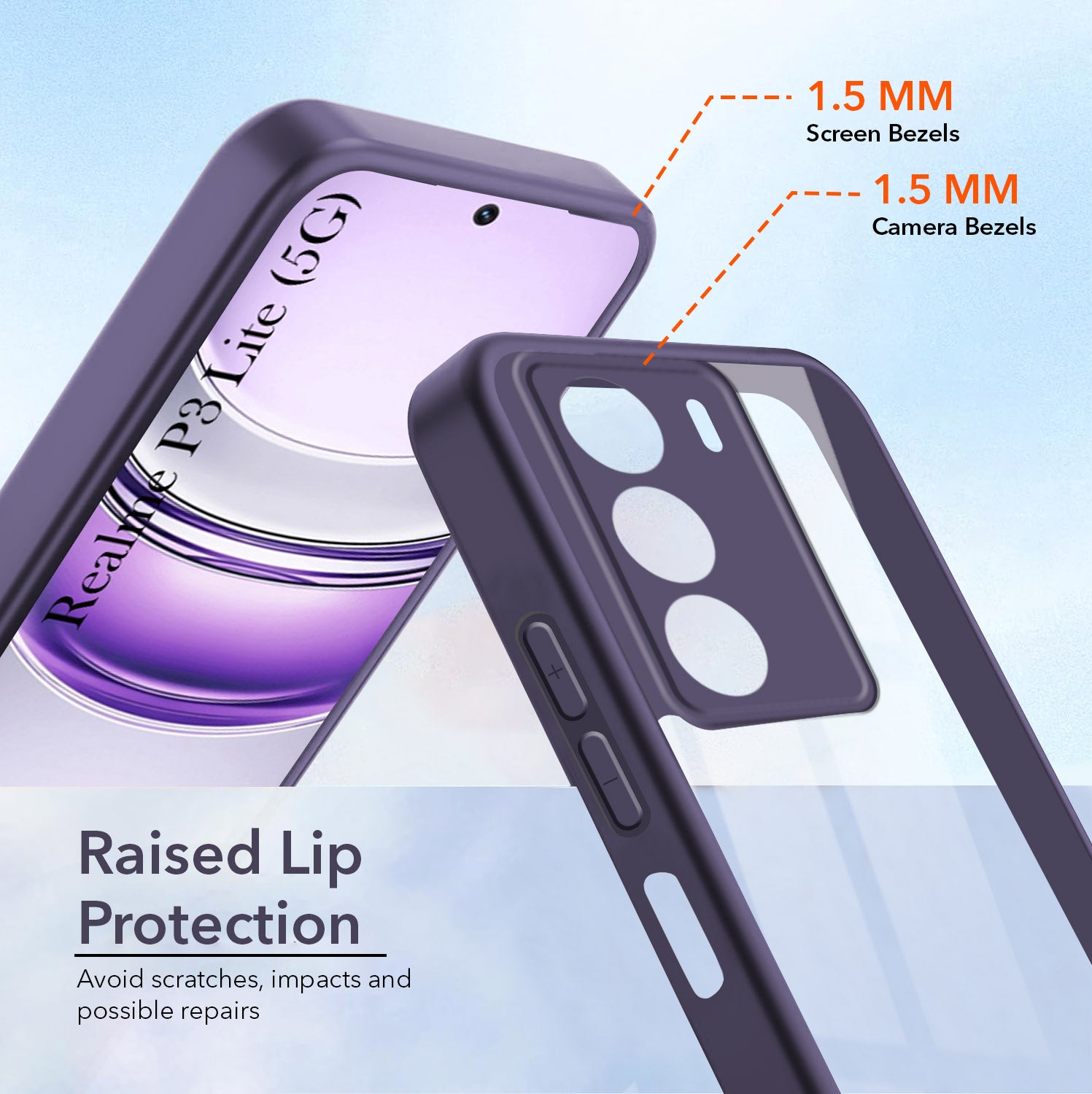 For Realme P3 lite Back Cover Case Ultra-Hybrid (Lifetime Anti Yellow | Anti Scratch | Crystal Clear Shockproof)