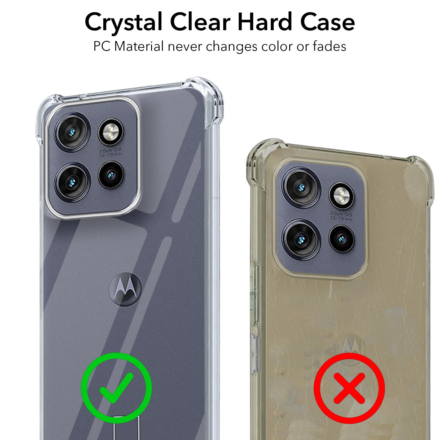 For Motorola Moto Edge 50 Neo Back Cover Case Shockproof Crystal-Clear (Drop & Camera Protection | Hard Polycarbonate)