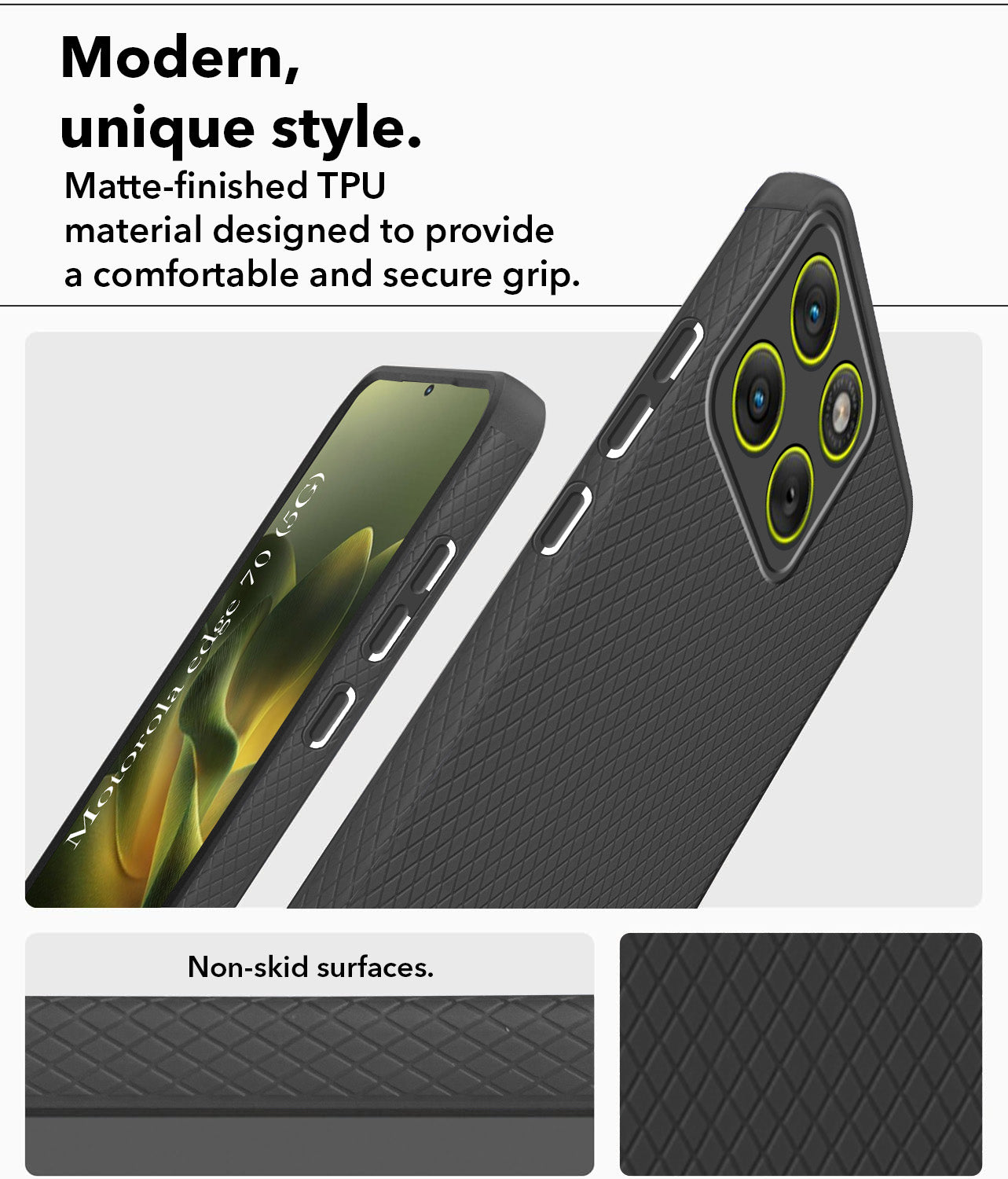For Motorola Moto Edge 70 Back Cover Case Liquid Silicone (Camera Protection | Side Grip Texture | Soft and Flexible)