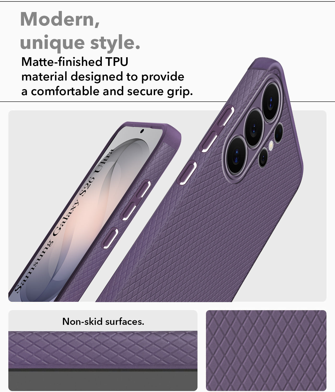 For Samsung Galaxy S26 Ultra Back Cover Case Liquid Silicone (Camera Protection | Side Grip Texture | Soft and Flexible)