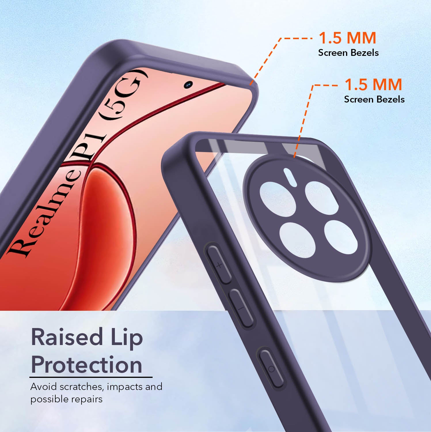 For Realme P1 5G Back Cover Case (Lifetime Anti Yellow | Anti Scratch | Crystal Clear Shockproof)