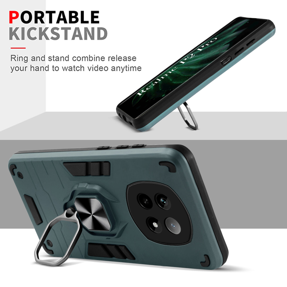 For Realme P2 Pro Back Cover Case (Shockproof Polycarbonate Dual Layer Hybrid Armor)