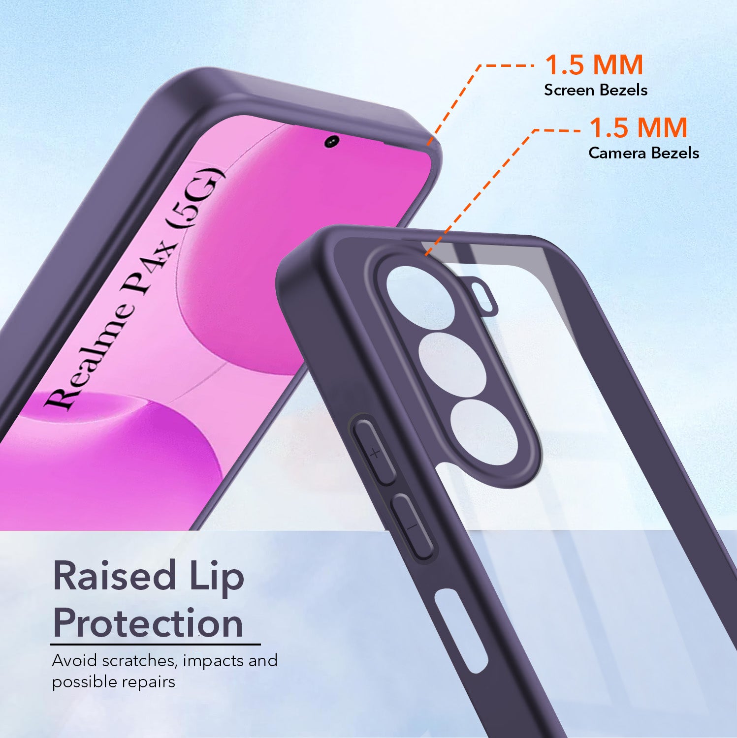 For Realme P4x Lite Back Cover Case Ultra-Hybrid (Lifetime Anti Yellow | Anti Scratch | Crystal Clear Shockproof)