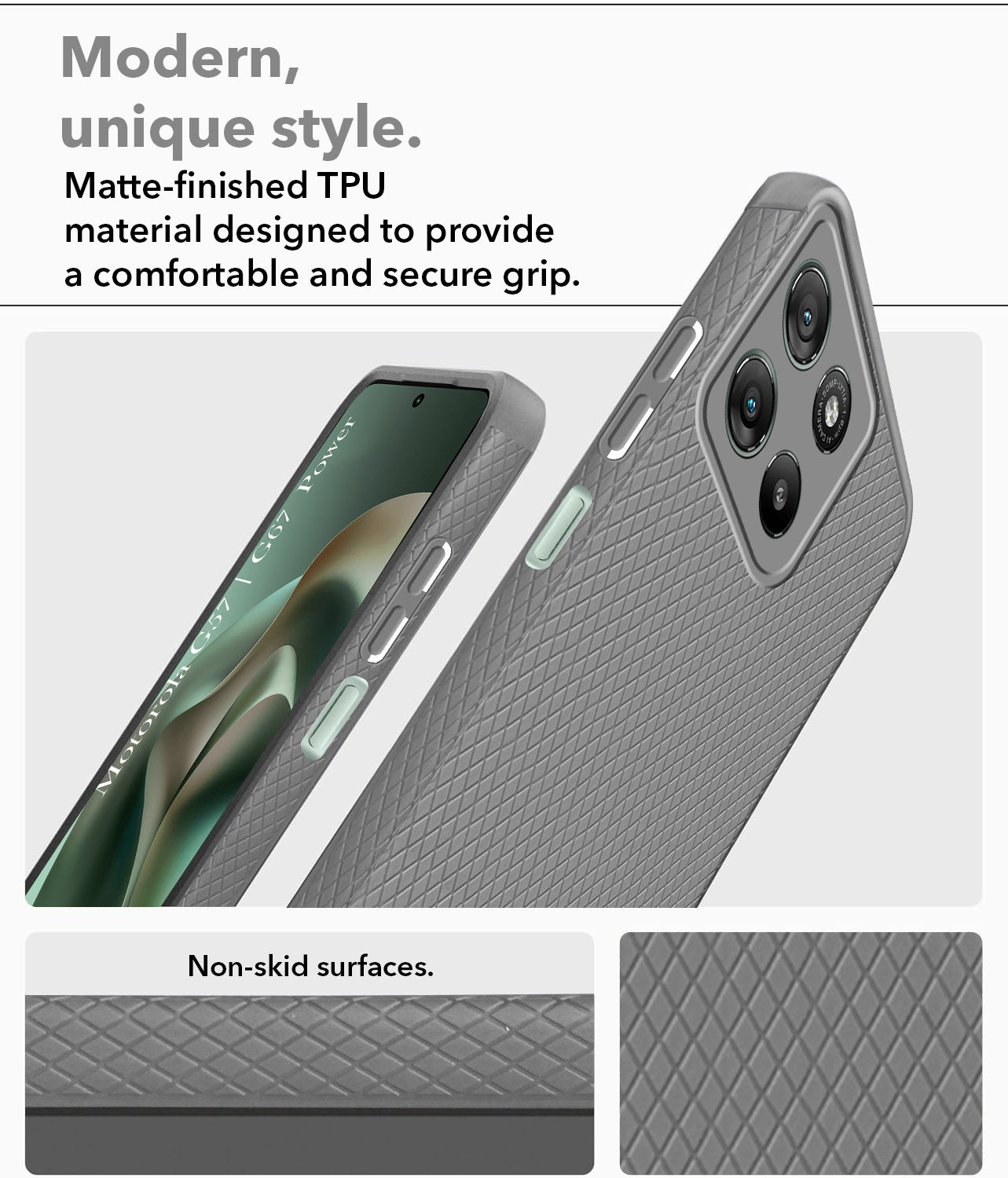 For Motorola Moto G67 Power | G57 Power Back Cover Case Liquid Silicone (Camera Protection | Side Grip Texture | Soft and Flexible)