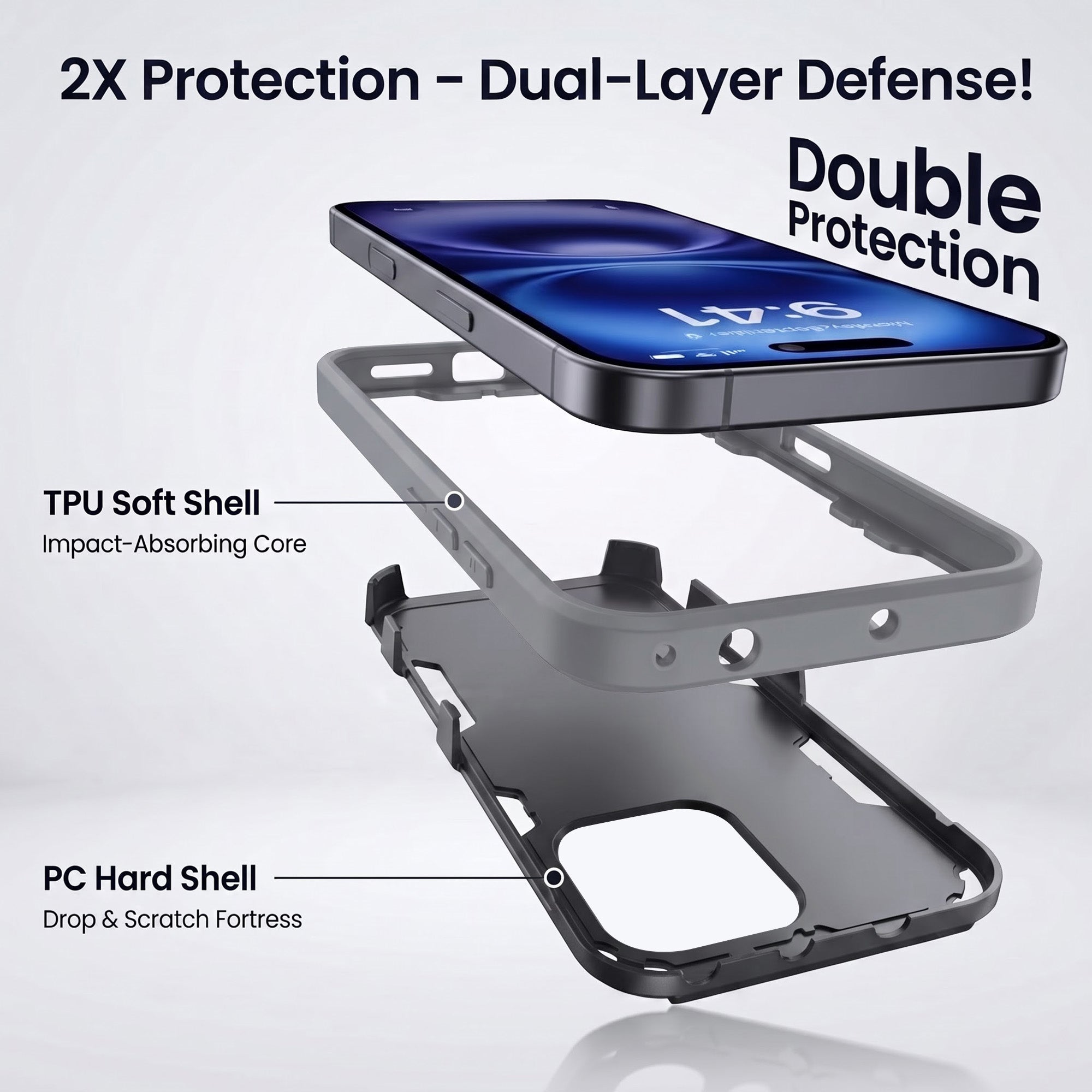 For Motorola Moto G Max Back Cover Case (Slim Hybrid Armor | Shockproof Camera Protection | Rugged Dual Layer)