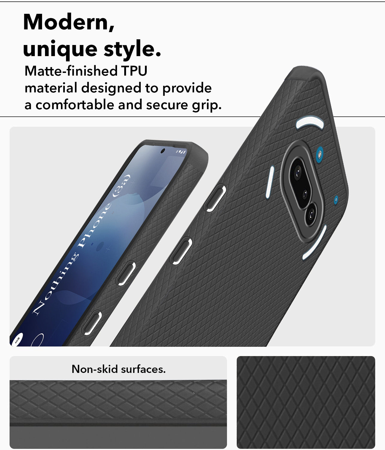 For Nothing Phone 3A 5G Back Cover Case (Liquid Silicone | Side Grip | Camera Protection)