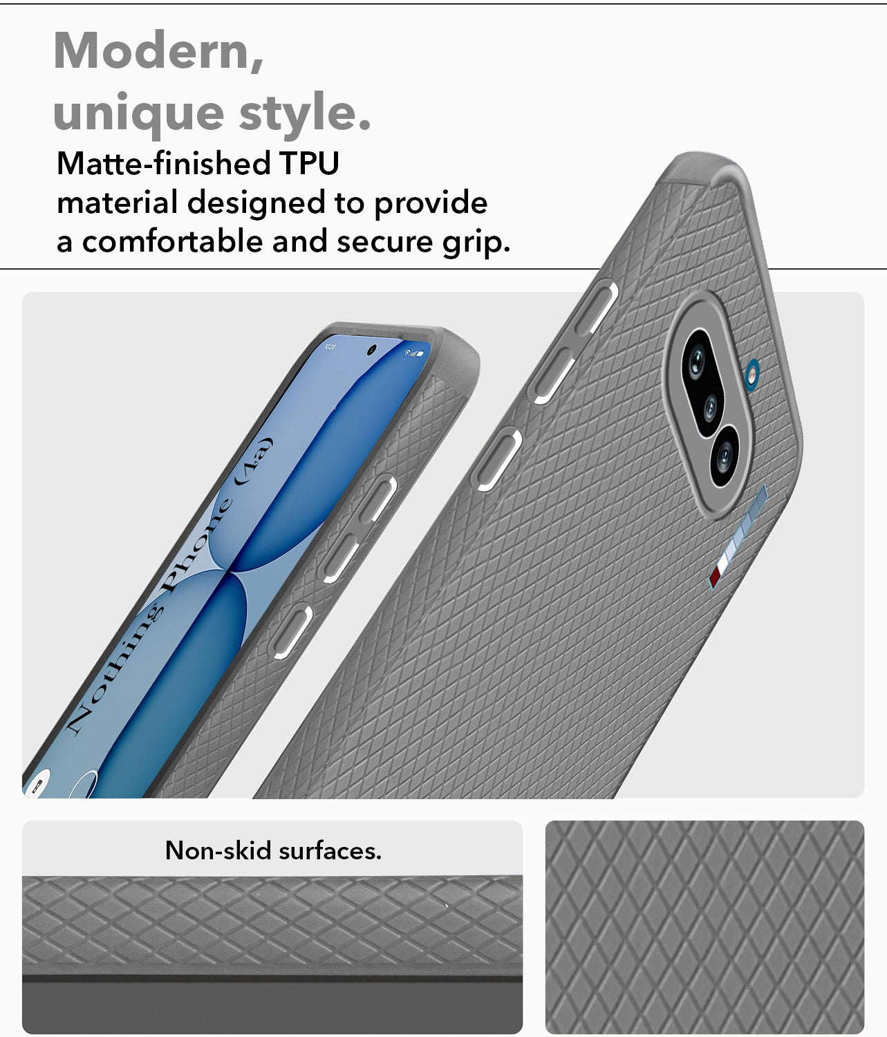 For Nothing Phone 4A 5G Back Cover Case Liquid Silicone (Camera Protection | Side Grip Texture | Soft and Flexible)