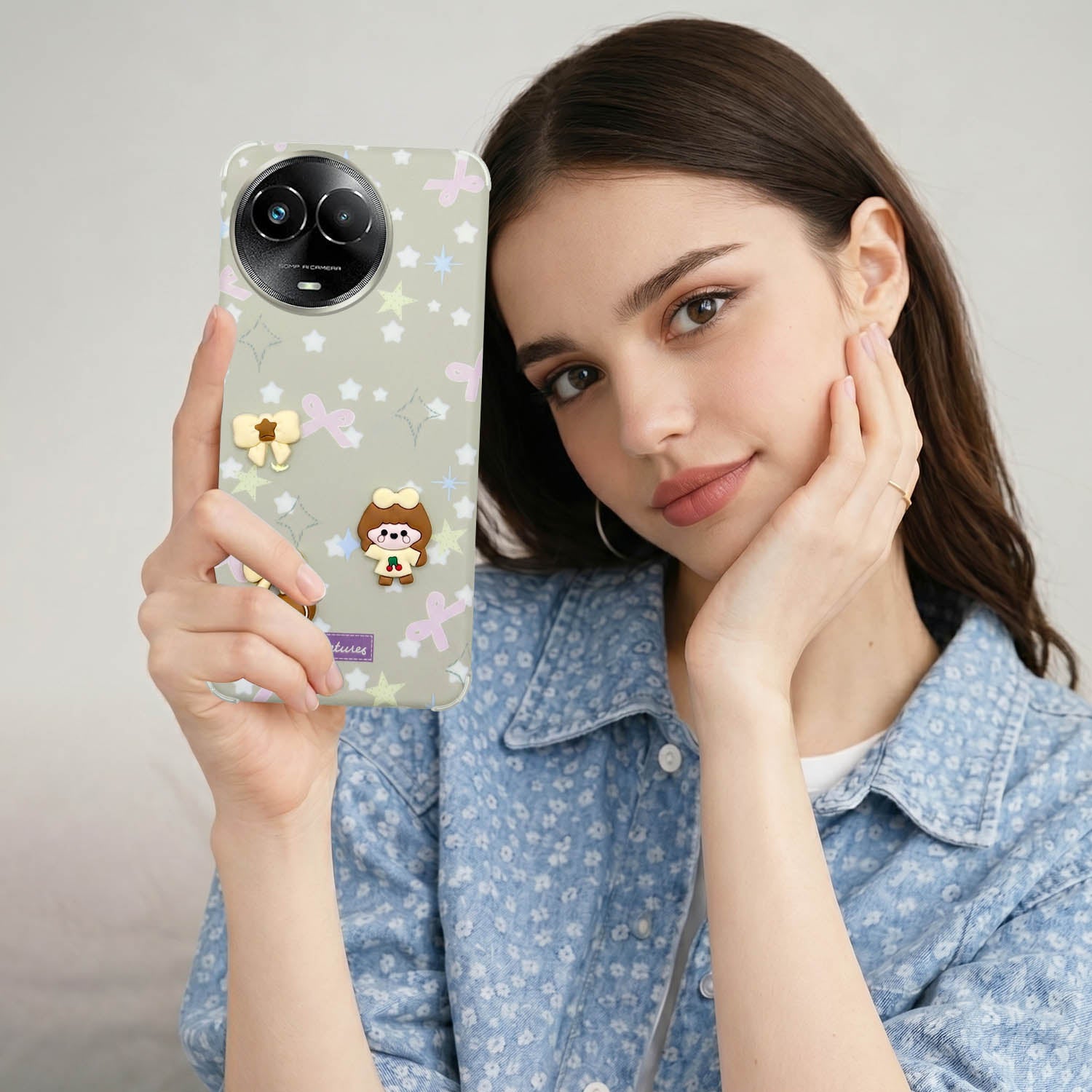 For Realme C67 Back Cover Case (3D Cute Cartoons | Hard Back Side Soft | Matte Premium Finish | HD Printing)