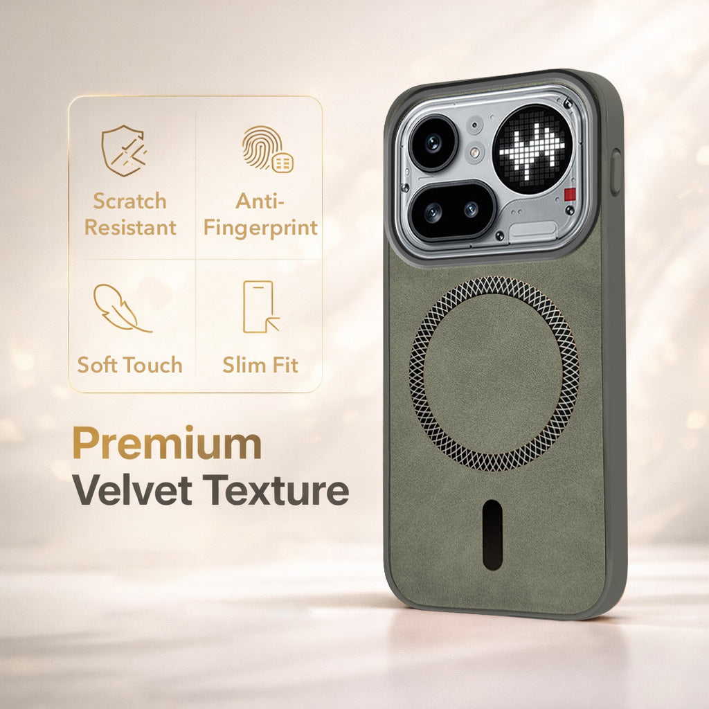 For Nothing Phone 4A Pro 5G Back Cover Case Leather Finish (MagSafe Compatible Wireless Charging | Soft Touch | Camera Bump Protection)