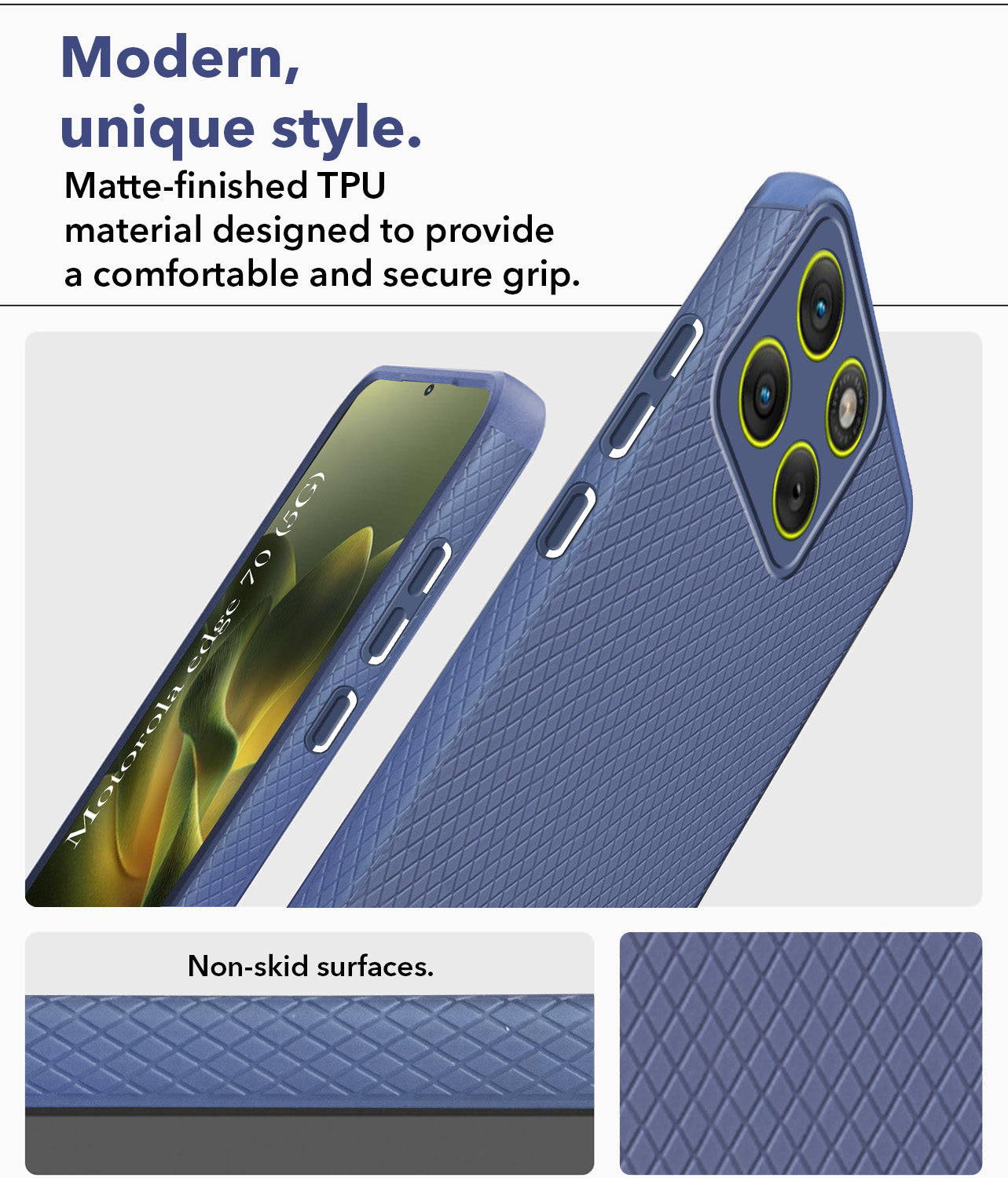 For Motorola Moto Edge 70 Back Cover Case Liquid Silicone (Camera Protection | Side Grip Texture | Soft and Flexible)