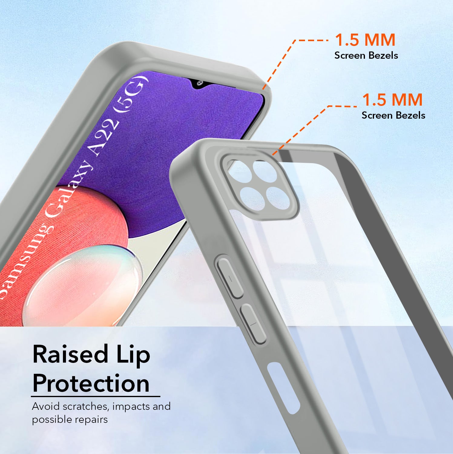 For Samsung Galaxy A22 5G Back Cover Case Ultra-Hybrid (Lifetime Anti Yellow | Anti Scratch | Crystal Clear Shockproof)
