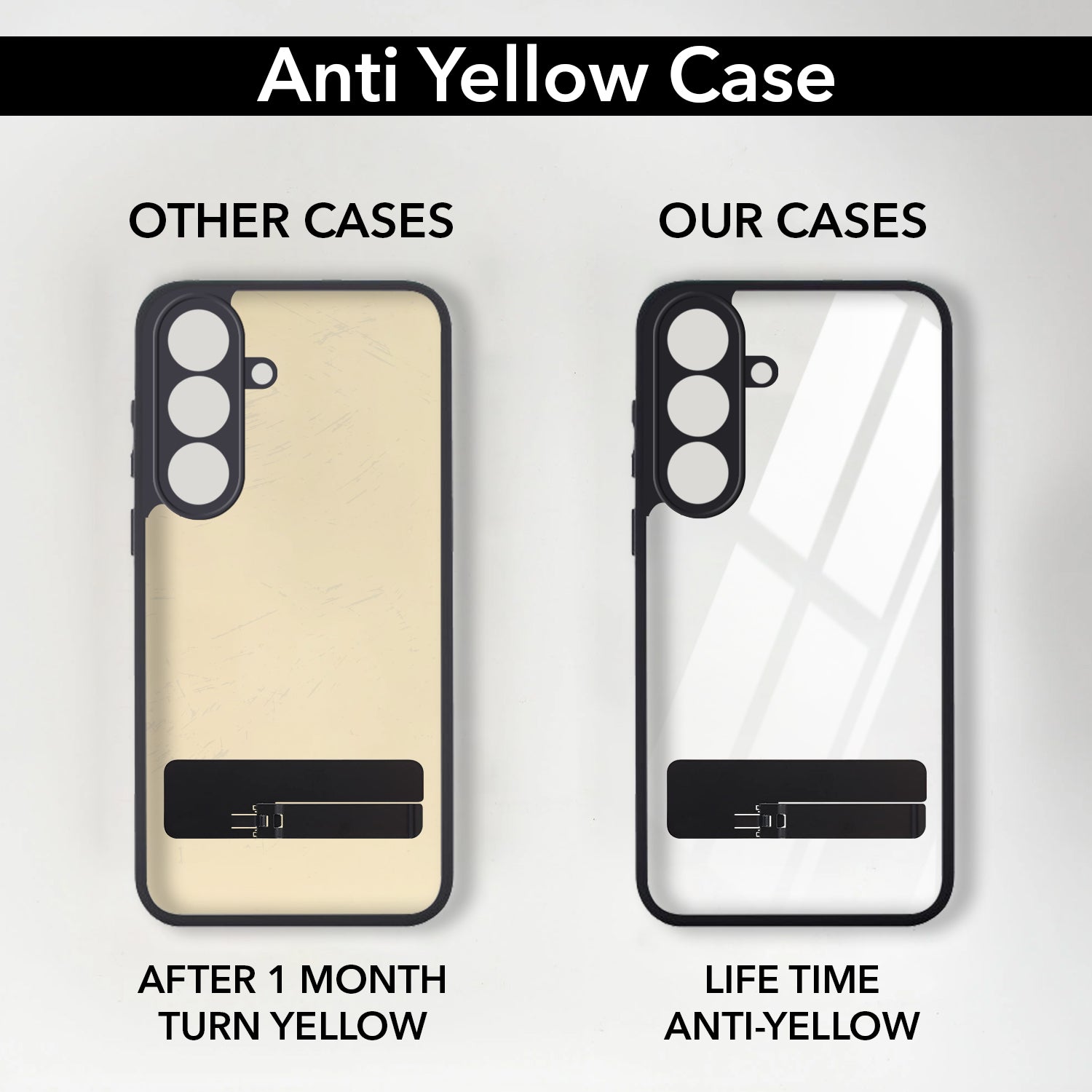 For Samsung Galaxy S26 5G Back Cover Case (Built-in Stand | Lifetime Anti Yellow | Kickstand Shockproof | Camera Protection | MagSafe Compatible)
