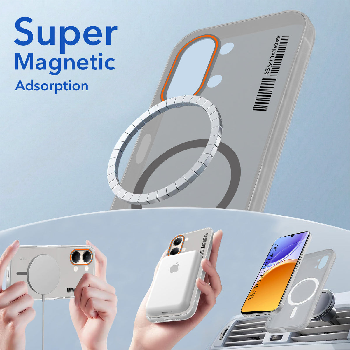 For Vivo Y05 4G | Vivo T5 Lite 5G Back Cover Case (Soft Touch | Camera Bump Protection | MagSafe Compatible | Matte Finish)