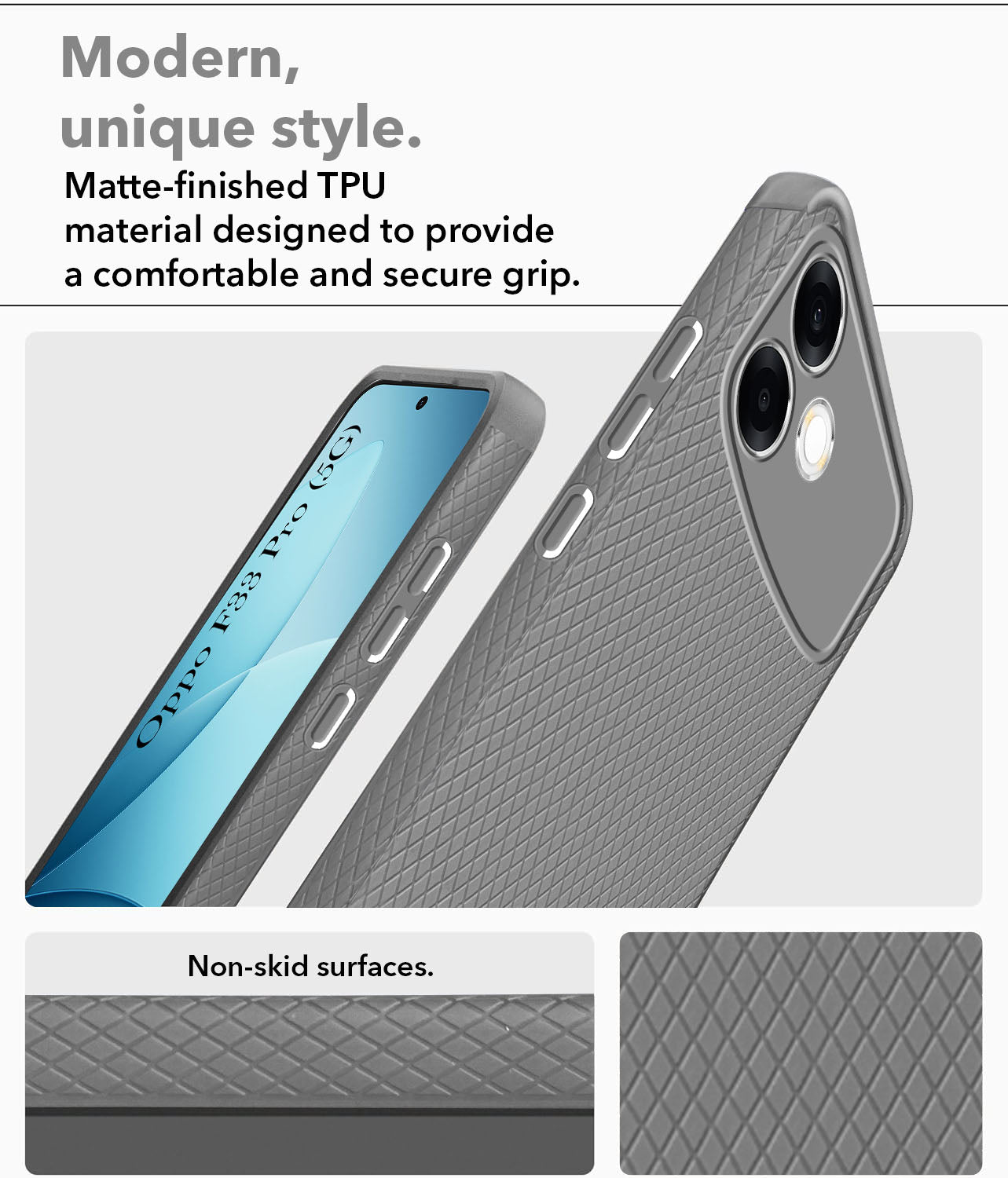 For Oppo F33 Pro 5G Back Cover Case Liquid Silicone (Camera Protection | Side Grip Texture | Soft and Flexible)