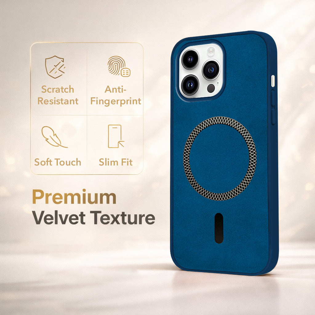 For Apple iPhone 14 Pro Back Cover Case Leather Finish (MagSafe Compatible Wireless Charging | Soft Touch | Camera Bump Protection)