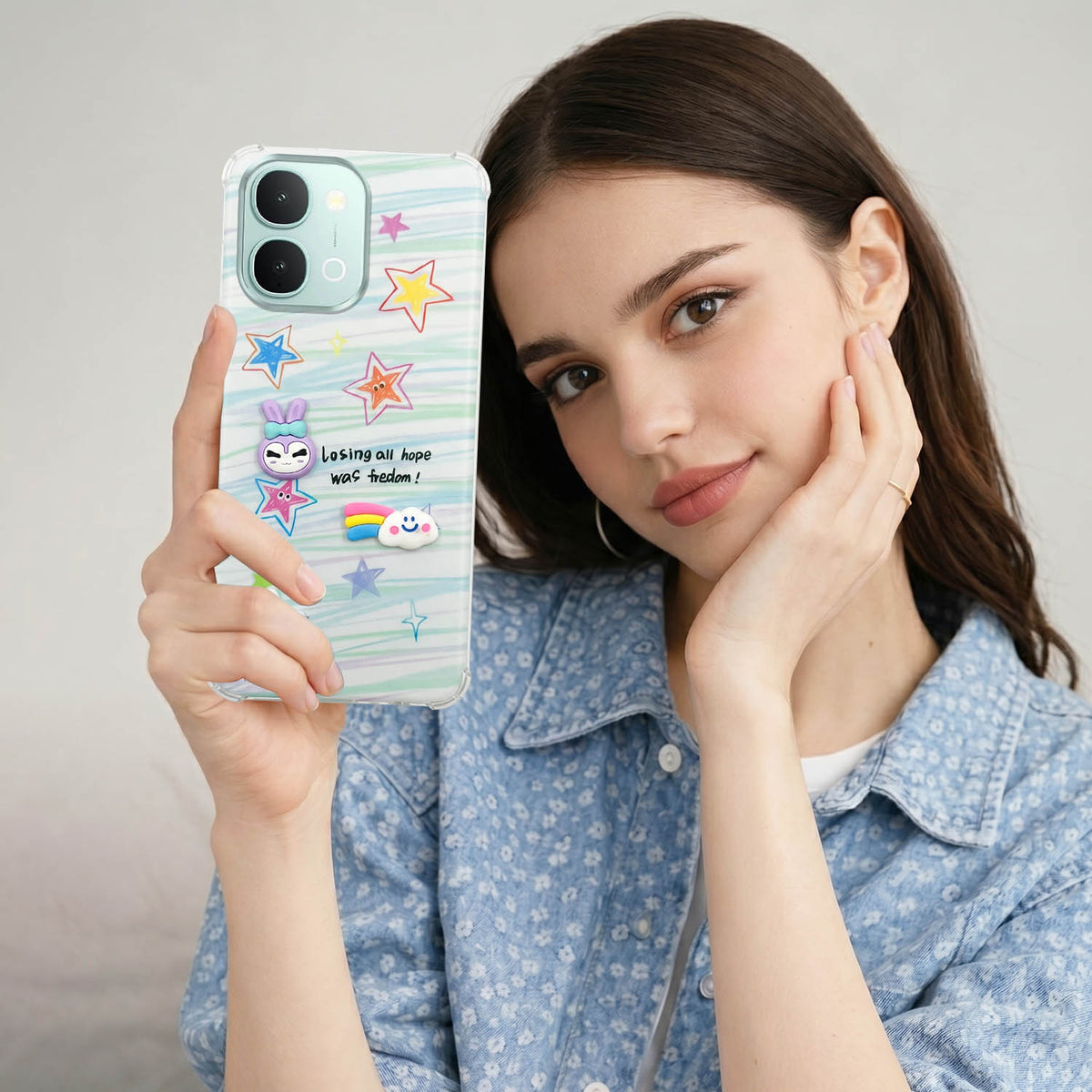 For iQOO Z11x | iQOO Z11xa Back Cover Case (3D Cute Cartoons | Hard Back Side Soft | Matte Premium Finish | HD Printing)