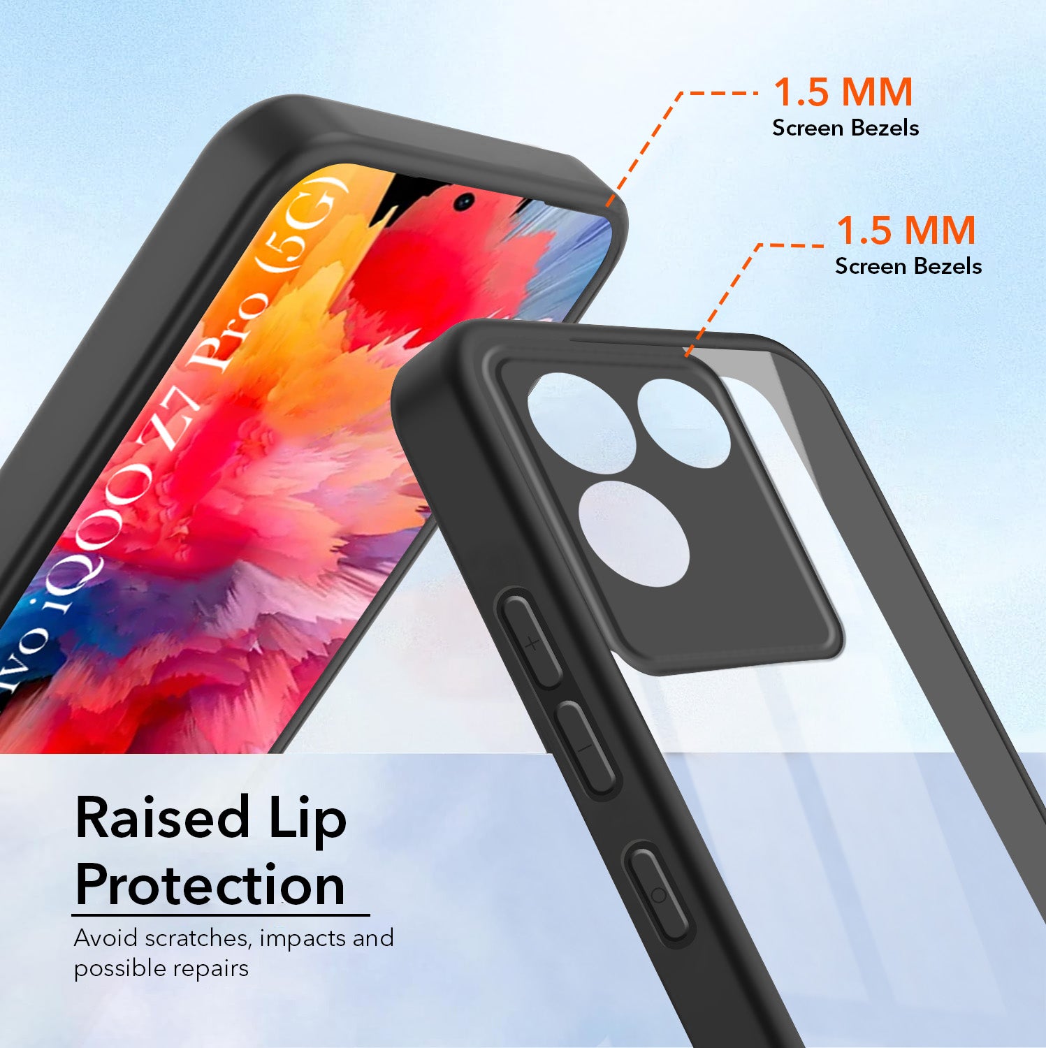 For Vivo iQOO Z7 Pro Back Cover Case Ultra-Hybrid(Lifetime Anti Yellow | Anti Scratch | Crystal Clear Shockproof)