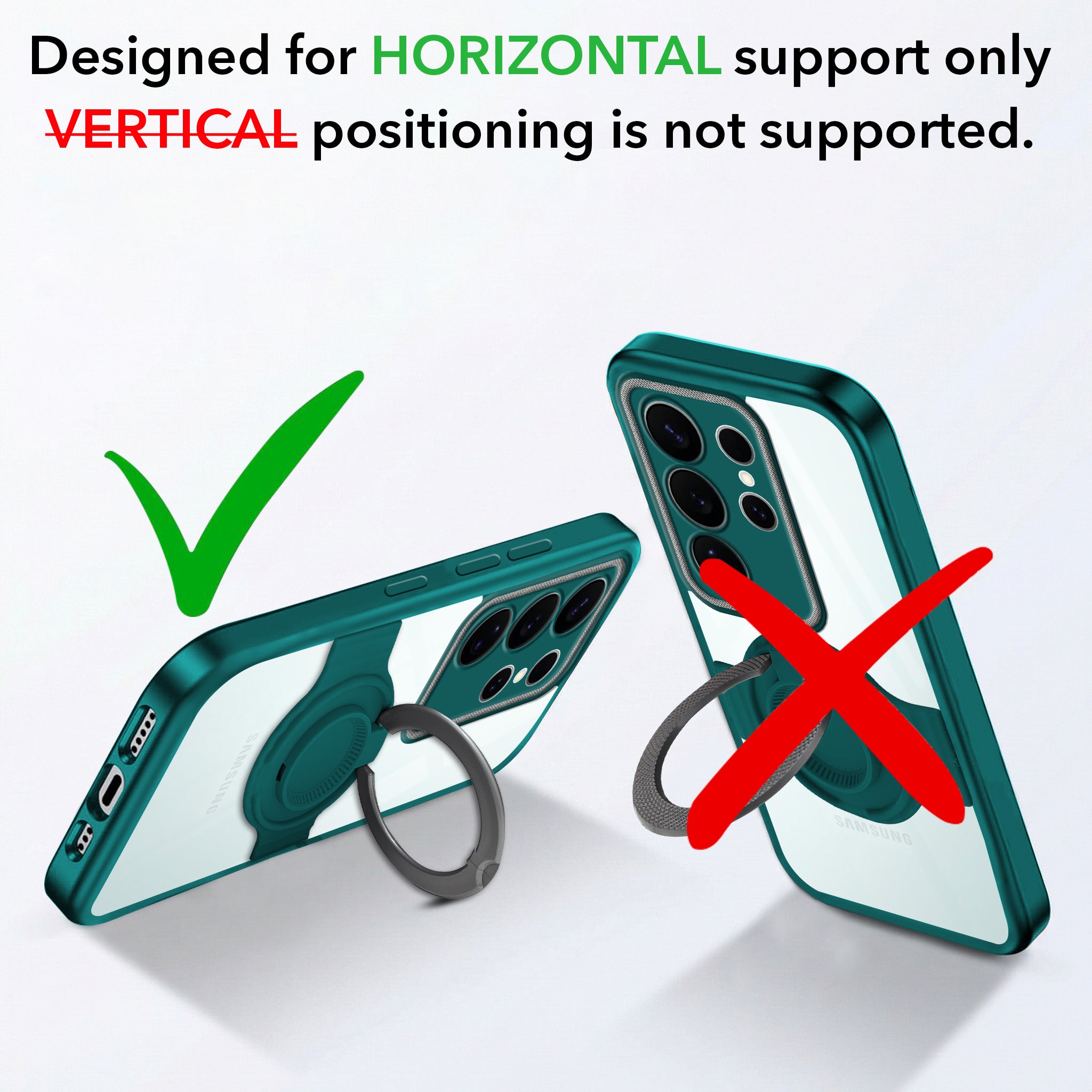 For Samsung Galaxy S26 Ultra Back Cover Case with stand (Built-in Ring Holder Kickstand | Lifetime Anti Yellow | Camera Protection)