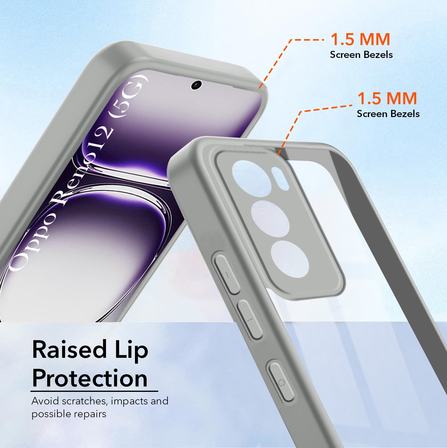 For Oppo Reno12 5G | Oppo Reno 12 5G Back Cover Case (Lifetime Anti Yellow | Anti Scratch | Crystal Clear Shockproof)