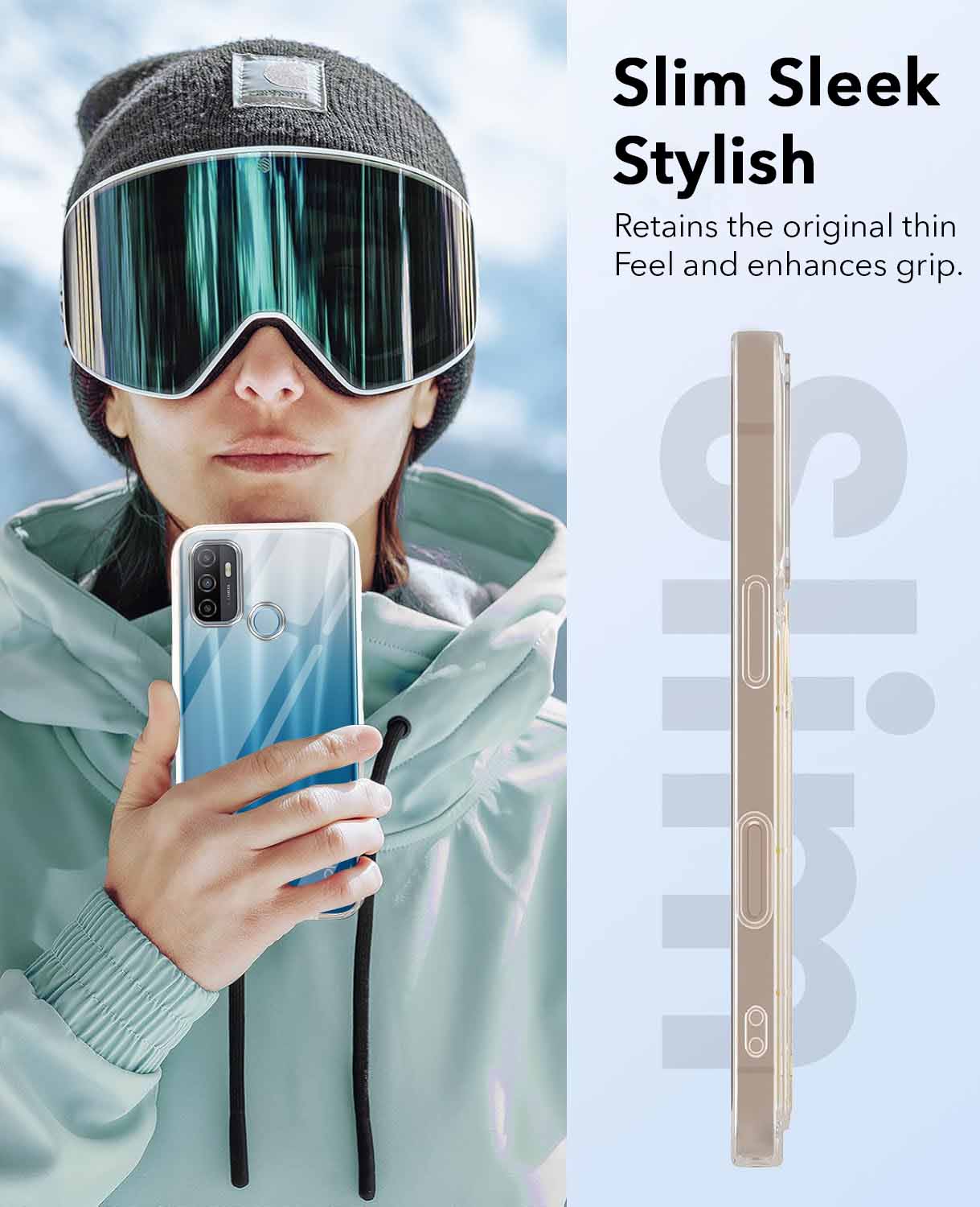 For Oppo A32 Back Cover Case Lifetime Anti-Yellow Clear (Sleek Hard Crystal | Shockproof and Camera Protection)