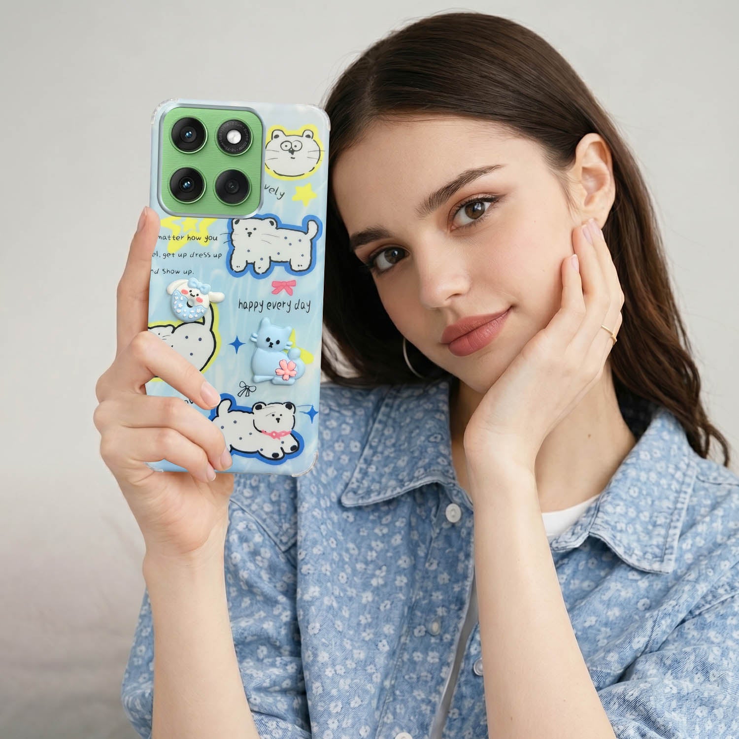For Motorola Moto Edge 60 Back Cover Case (3D Cute Cartoons | Hard Back Side Soft | Matte Premium Finish | HD Printing)