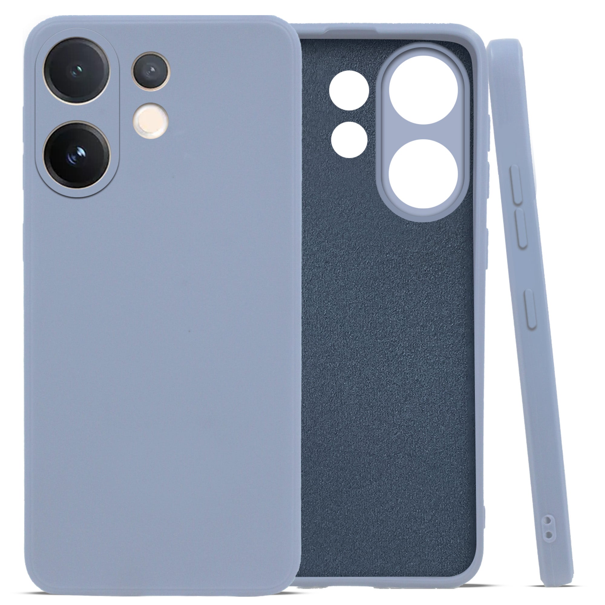 For Vivo V60 | Vivo T4 Pro Back Cover Case (Matte Finish Silicone with Inside Fiber cloth)