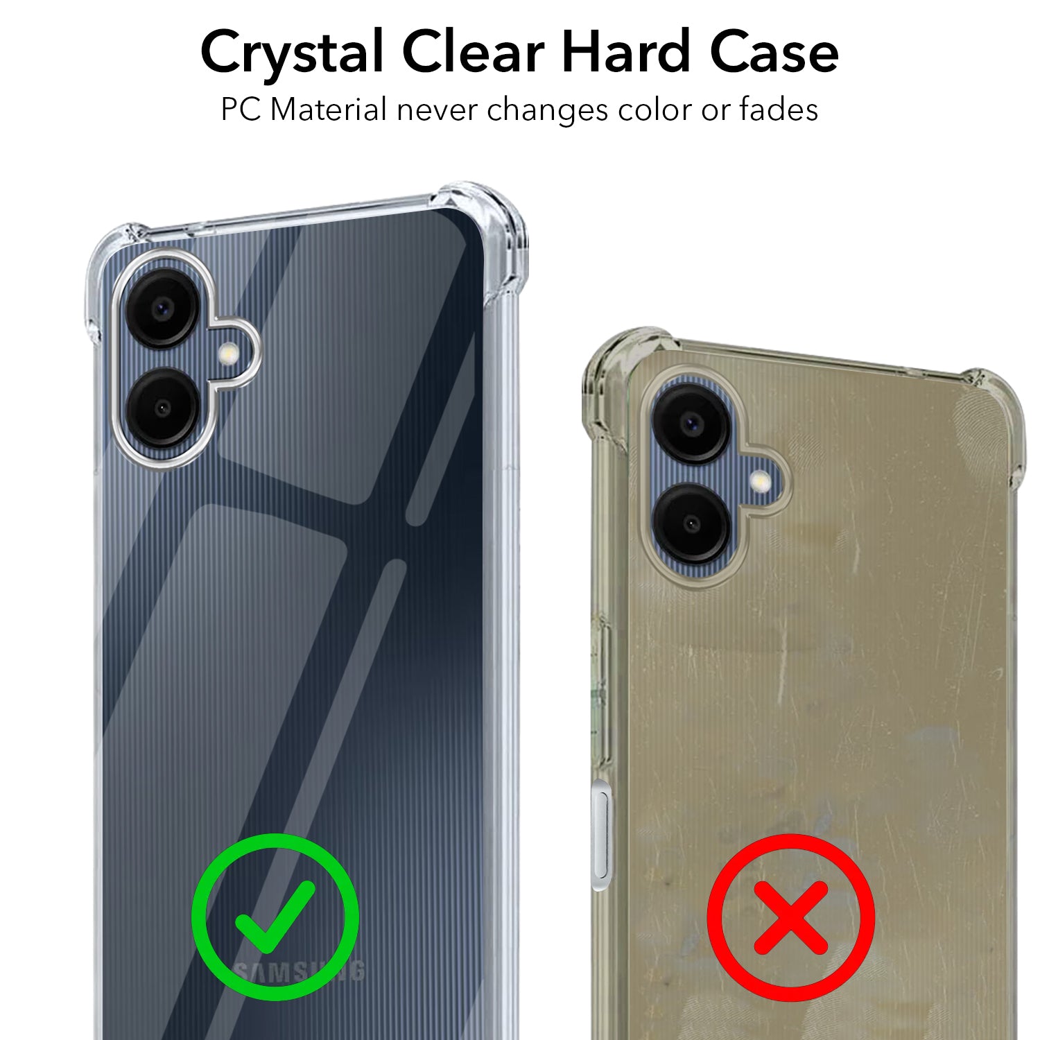 For Samsung Galaxy A06 Shockproof Crystal-Clear Back Cover ( Drop & Camera Protection | Hard Polycarbonate)