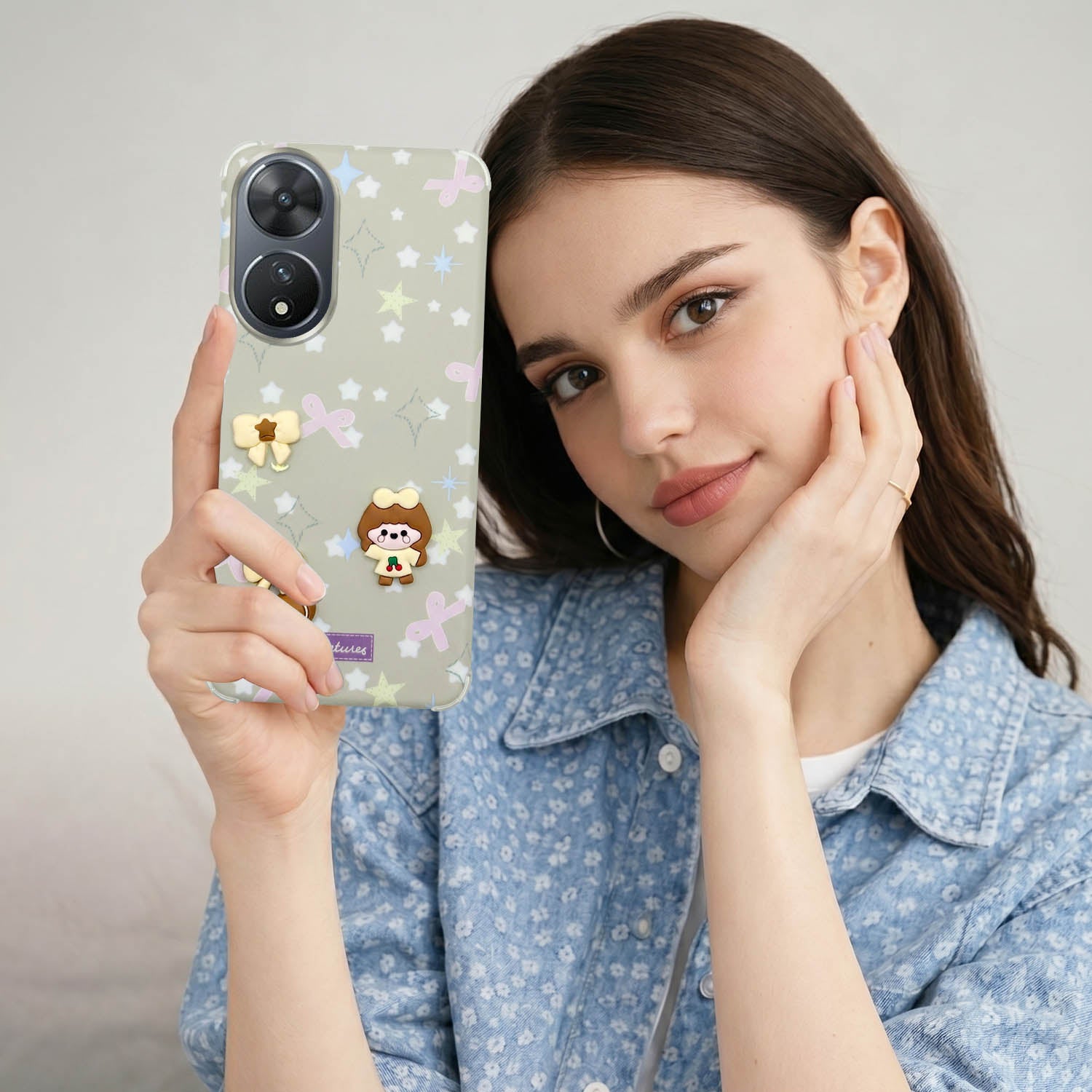 For Vivo T2 Back Cover Case (3D Cute Cartoons | Hard Back Side Soft | Matte Premium Finish | HD Printing)