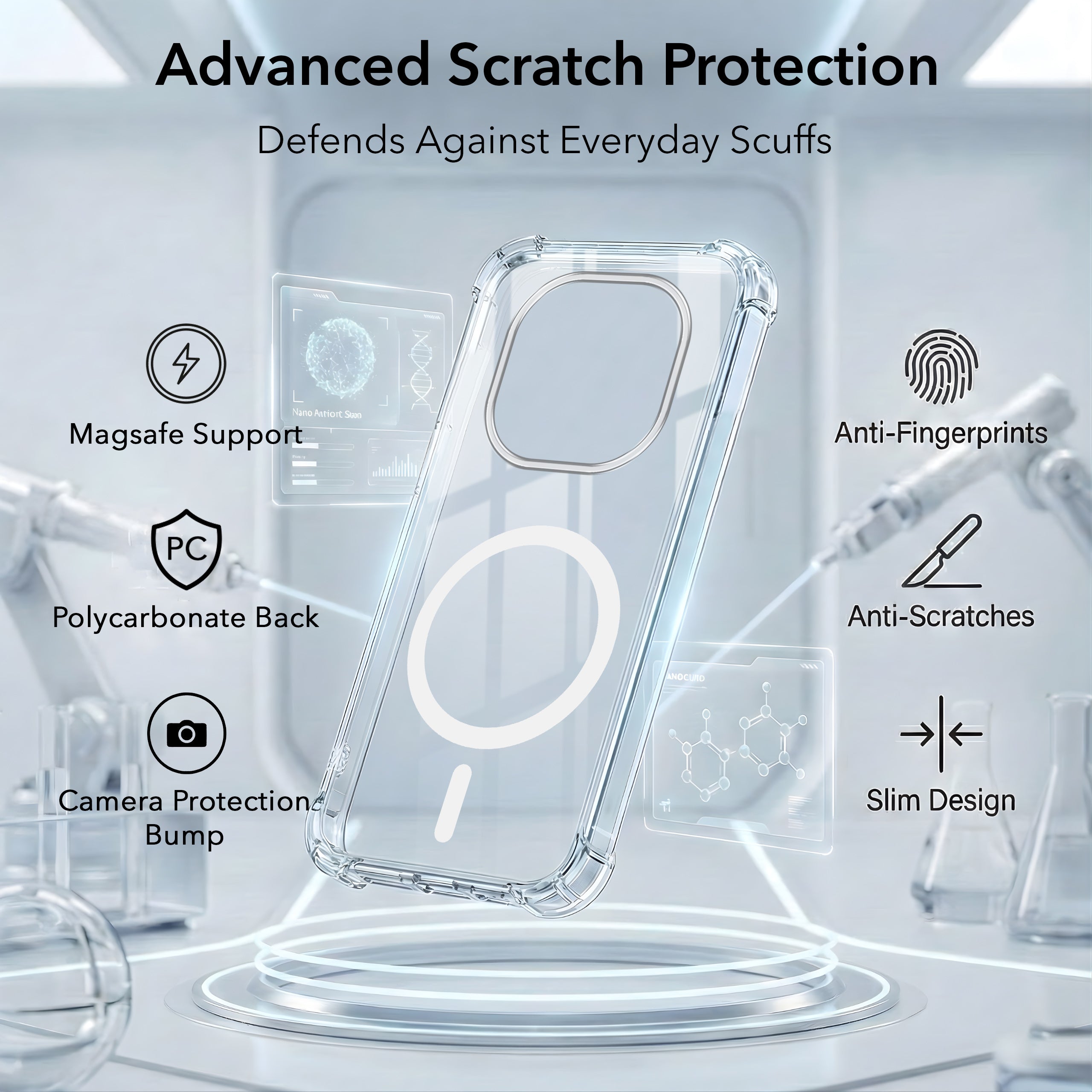 For Poco M8 5G Back Cover Shockproof Crystal-Clear (Magsafe Wireless Support | Drop & Camera Protection | Hard Polycarbonate)
