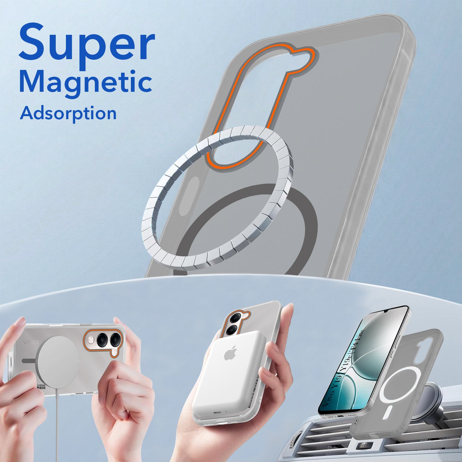 For Vivo Y19 | Vivo Y19e | Vivo T4 Lite Back Cover Case (Soft Touch | Camera Bump Protection | MagSafe Compatible | Matte Finish)