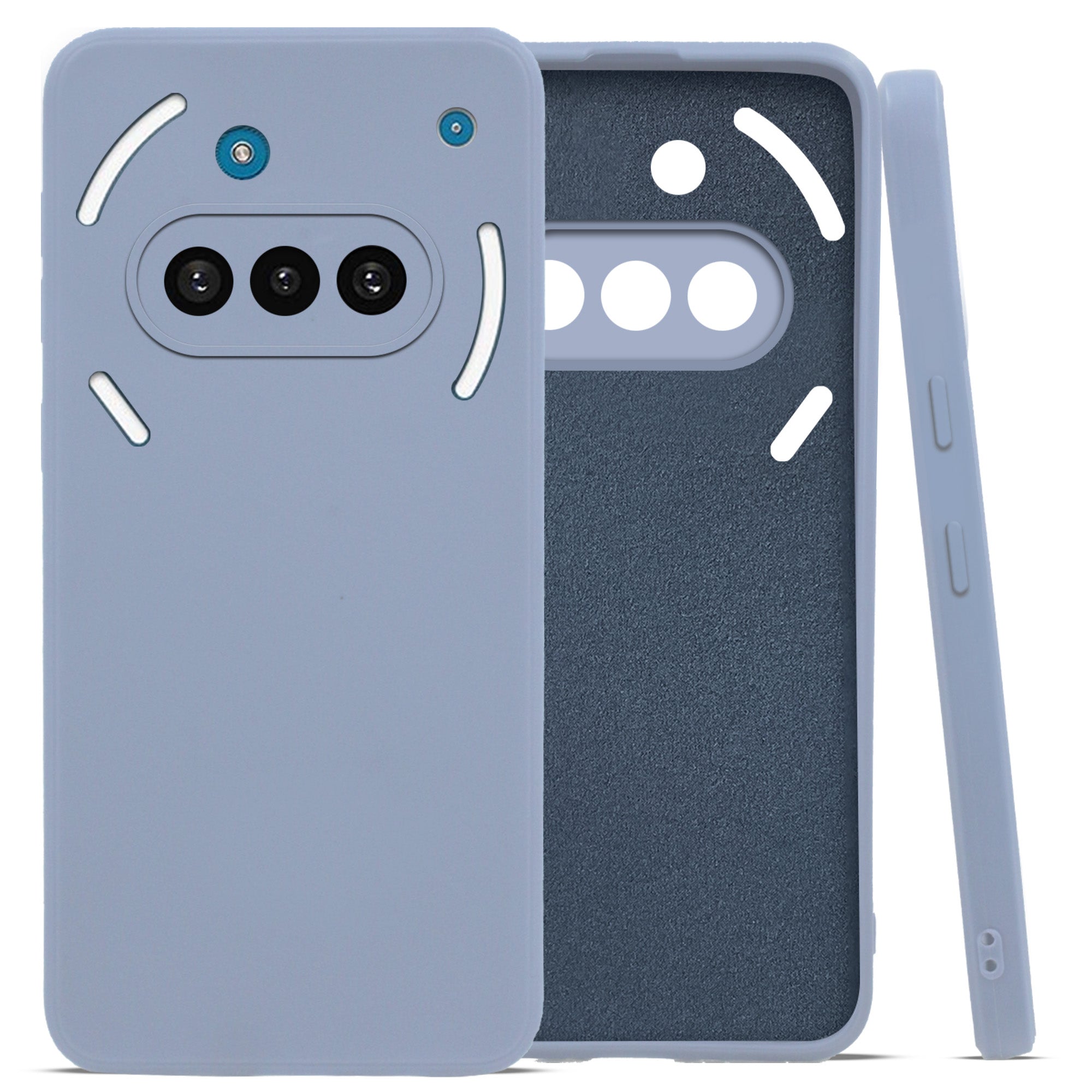 For Nothing Phone 3A Back Cover Case (Matte Finish Silicone with Inside Fiber cloth)