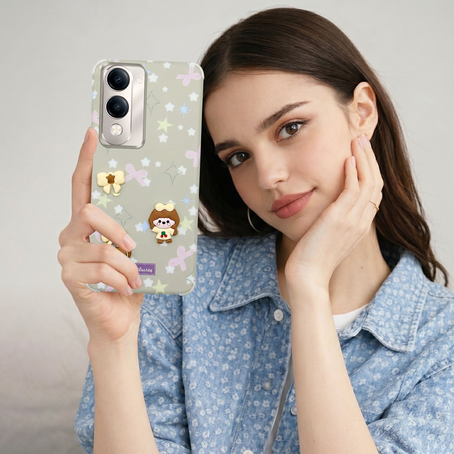 For Vivo Y19 | Vivo Y19e | Vivo T4 Lite Back Cover Case (3D Cute Cartoons | Hard Back Side Soft | Matte Premium Finish | HD Printing)