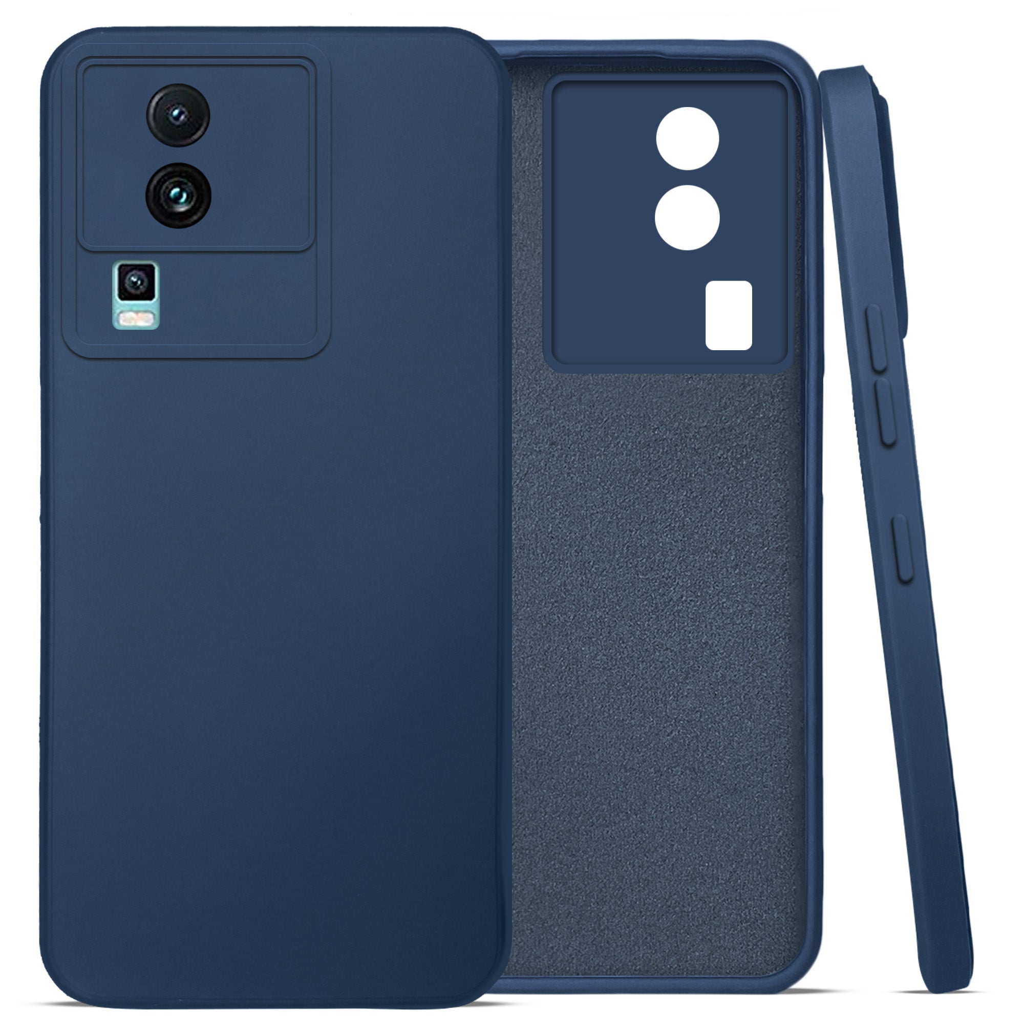 For Vivo iQOO Neo 7 5G Back Cover Case (Matte Finish Silicone with Inside Fiber Cloth)