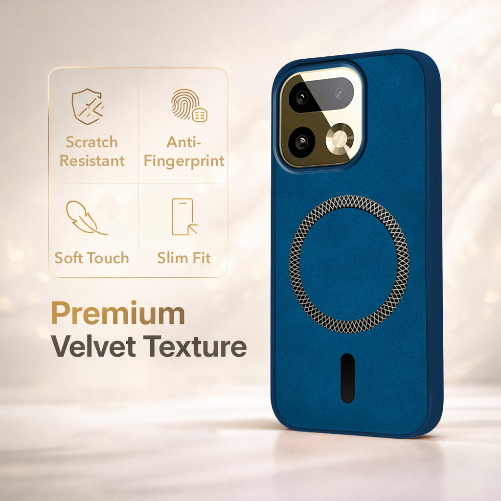 For Realme 16 Pro Plus 5G Back Cover Case Leather Finish (MagSafe Compatible Wireless Charging | Soft Touch | Camera Bump Protection)