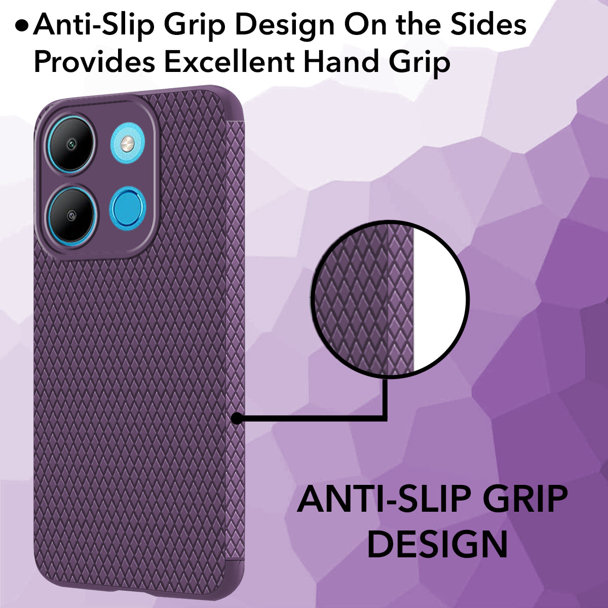 For Infinix Smart 7 Back Cover Case (Liquid Silicone | Side Grip | Camera Protection)