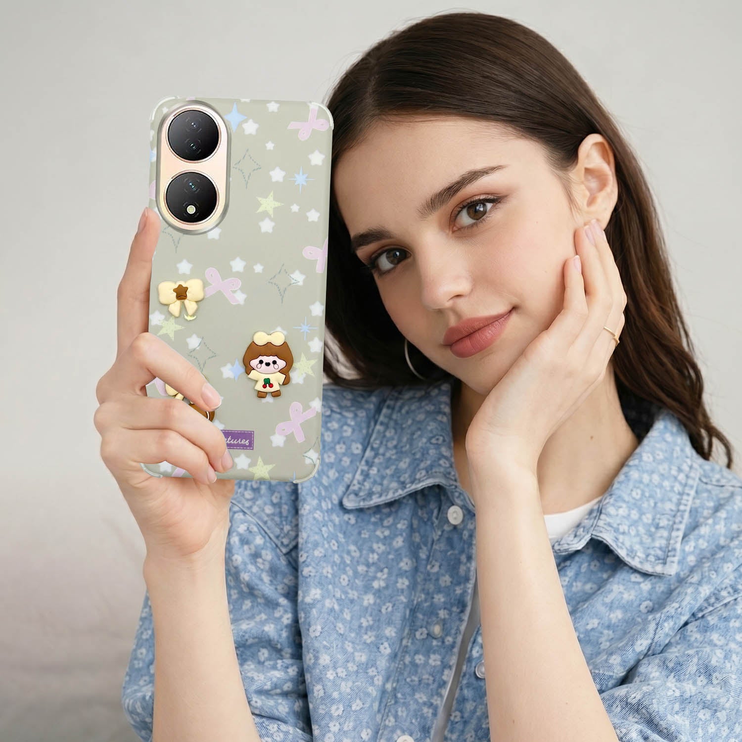 For Vivo Y100 Back Cover Case (3D Cute Cartoons | Hard Back Side Soft | Matte Premium Finish | HD Printing)