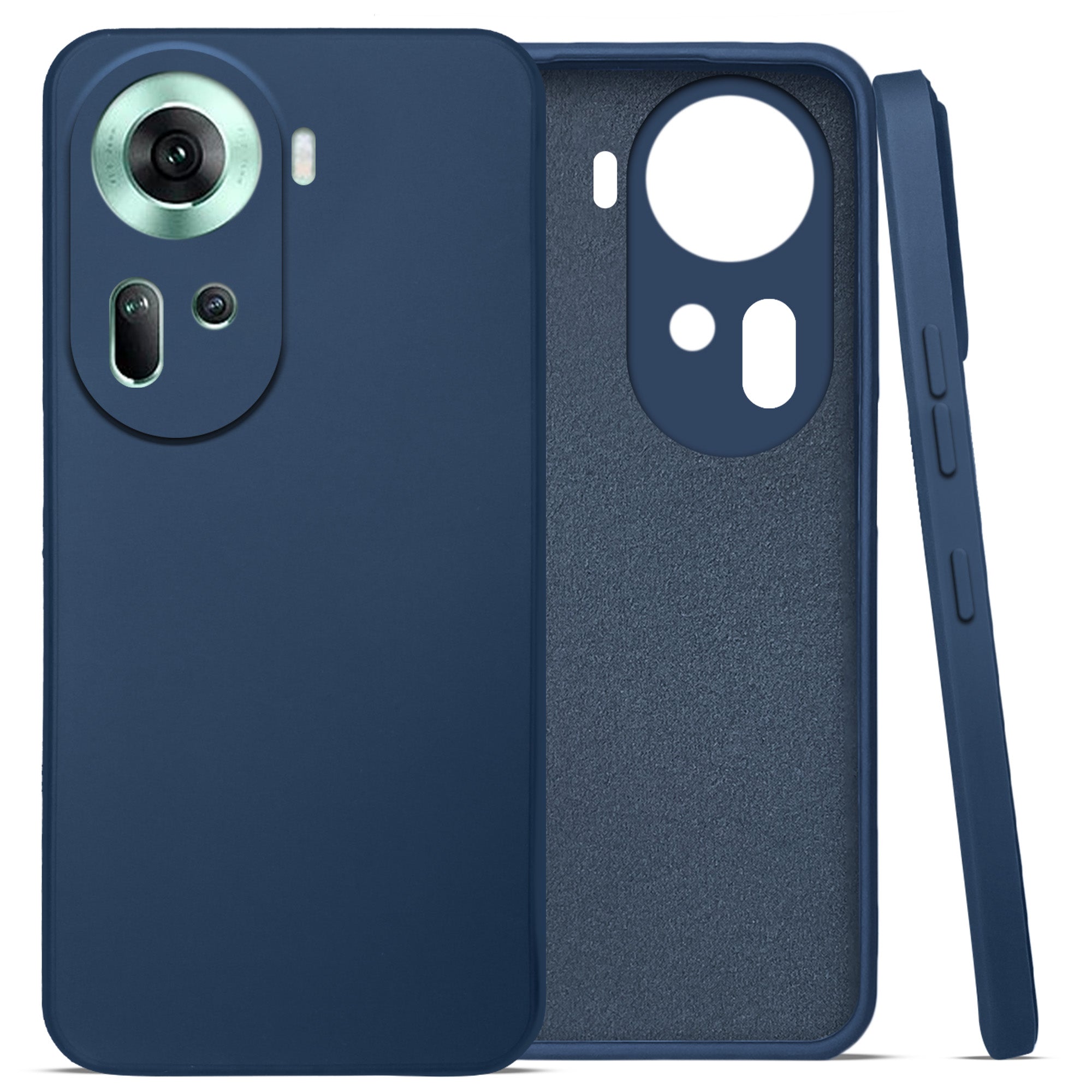 For Oppo Reno11 5G Back Cover Case (Matte Finish Silicone with Inside Fiber cloth)